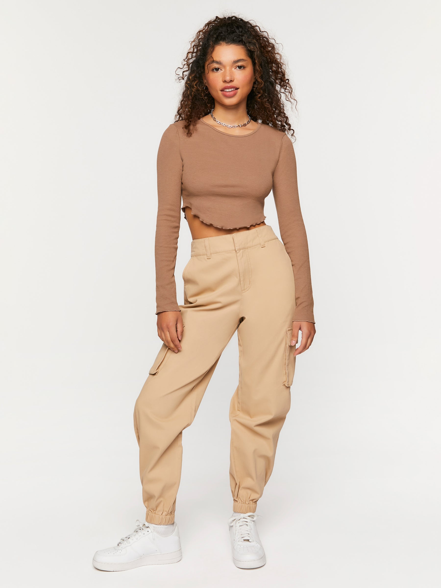 מכנסי CARGO בשילוב מנג'טים- FOREVER 21|פוראבר 21