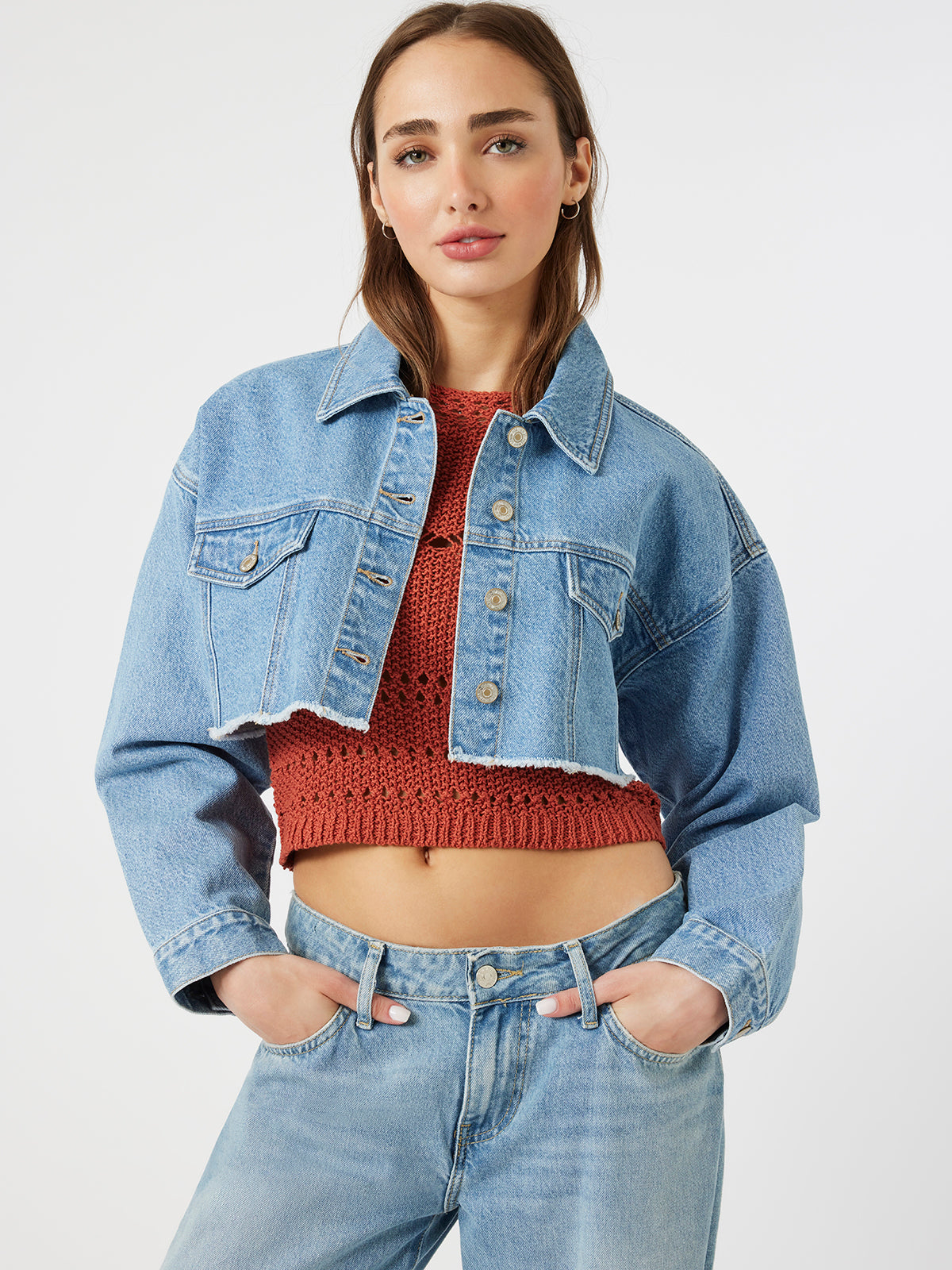 ז'קט ג'ינס קרופ