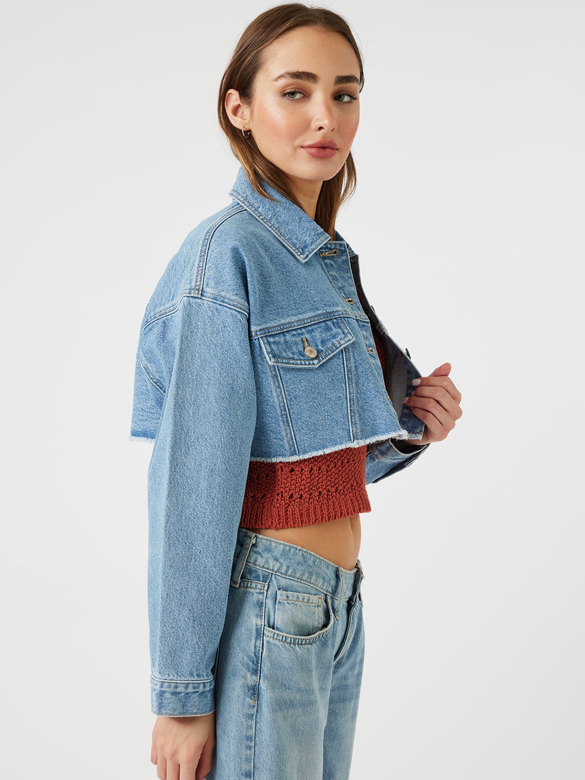 ז'קט ג'ינס קרופ