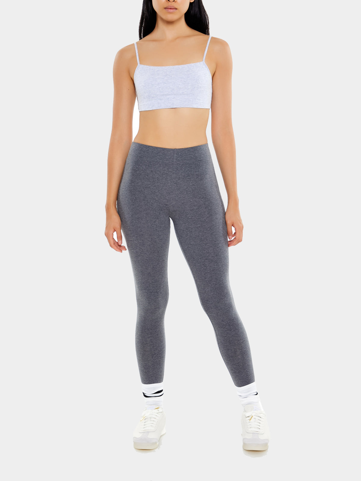 טייץ סרוג עם מותן גבוהה ועיצוב מלנז'ה