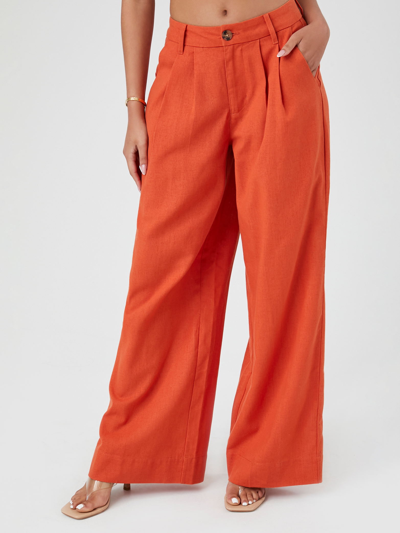 מכנסיים WIDE LEG בשילוב קפלים- FOREVER 21|פוראבר 21