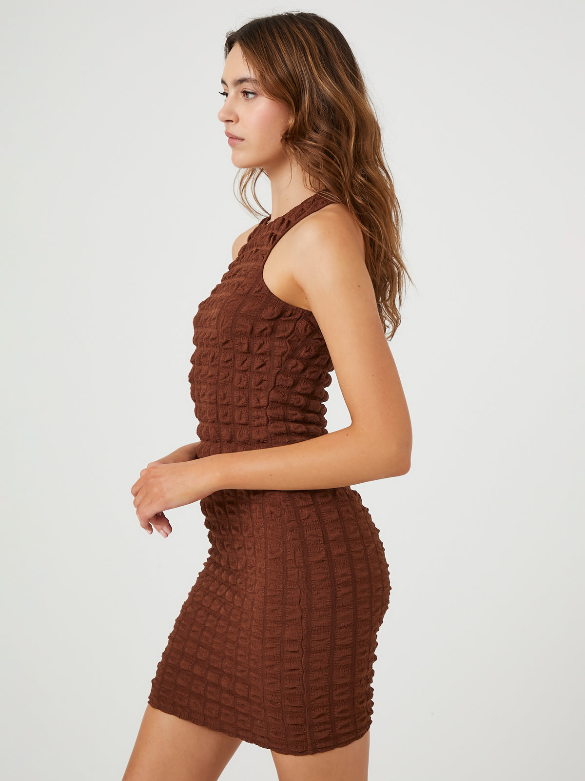 שמלת מיני בטקסטורה משובצת