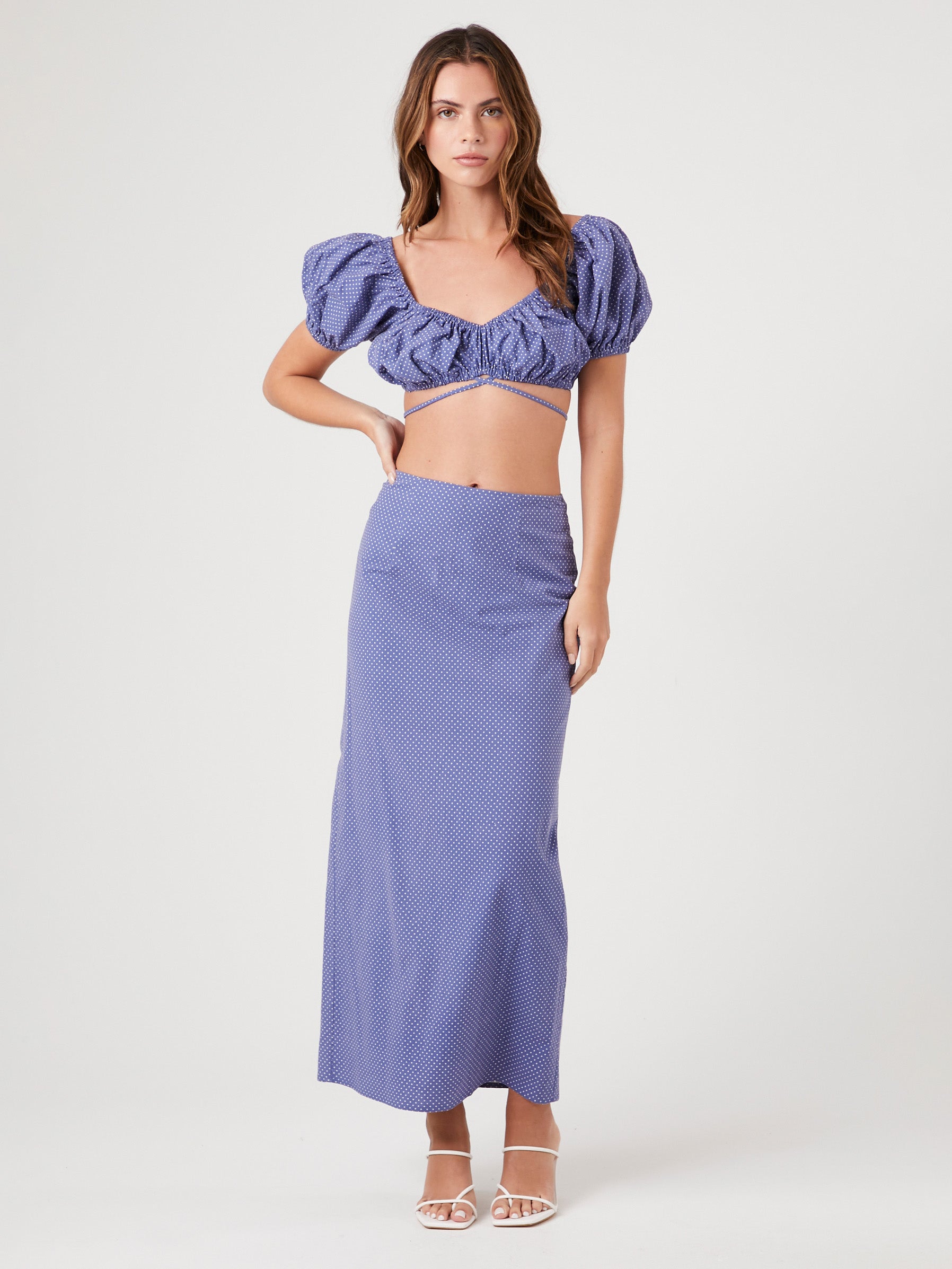 סט טופ וחצאית נקודות- FOREVER 21|פוראבר 21