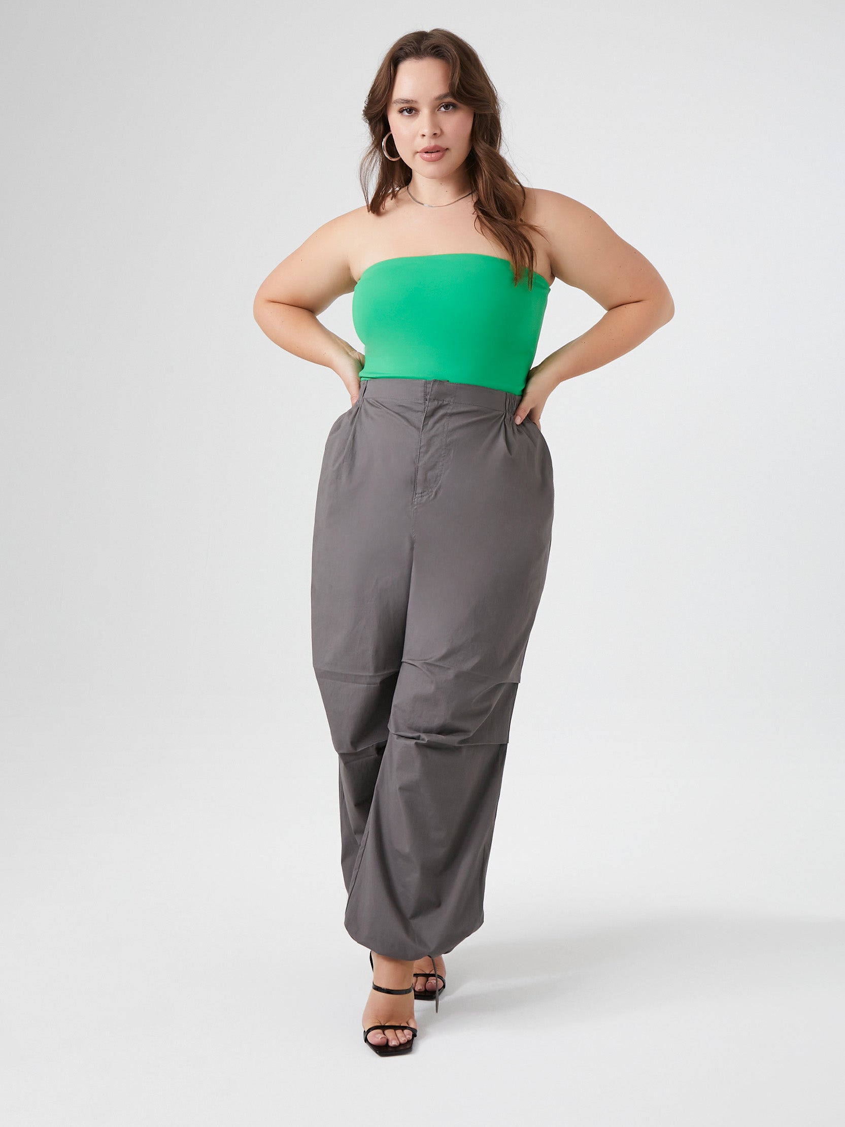 מכנסי דגמ'ח רחבים PLUS SIZE- FOREVER 21|פוראבר 21