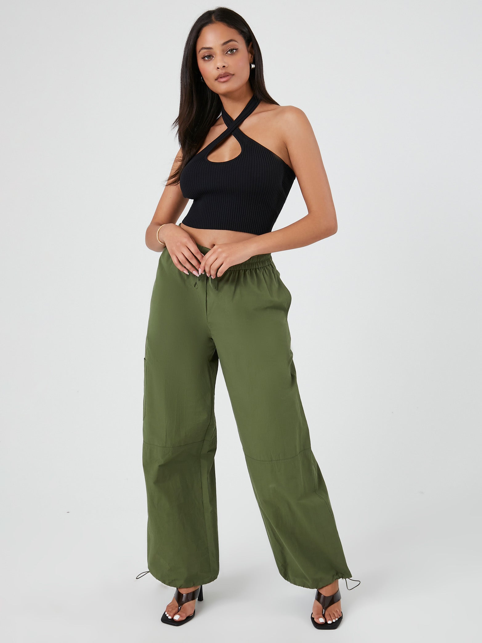 גופיית קרופ צווארון קרוס X- FOREVER 21|פוראבר 21