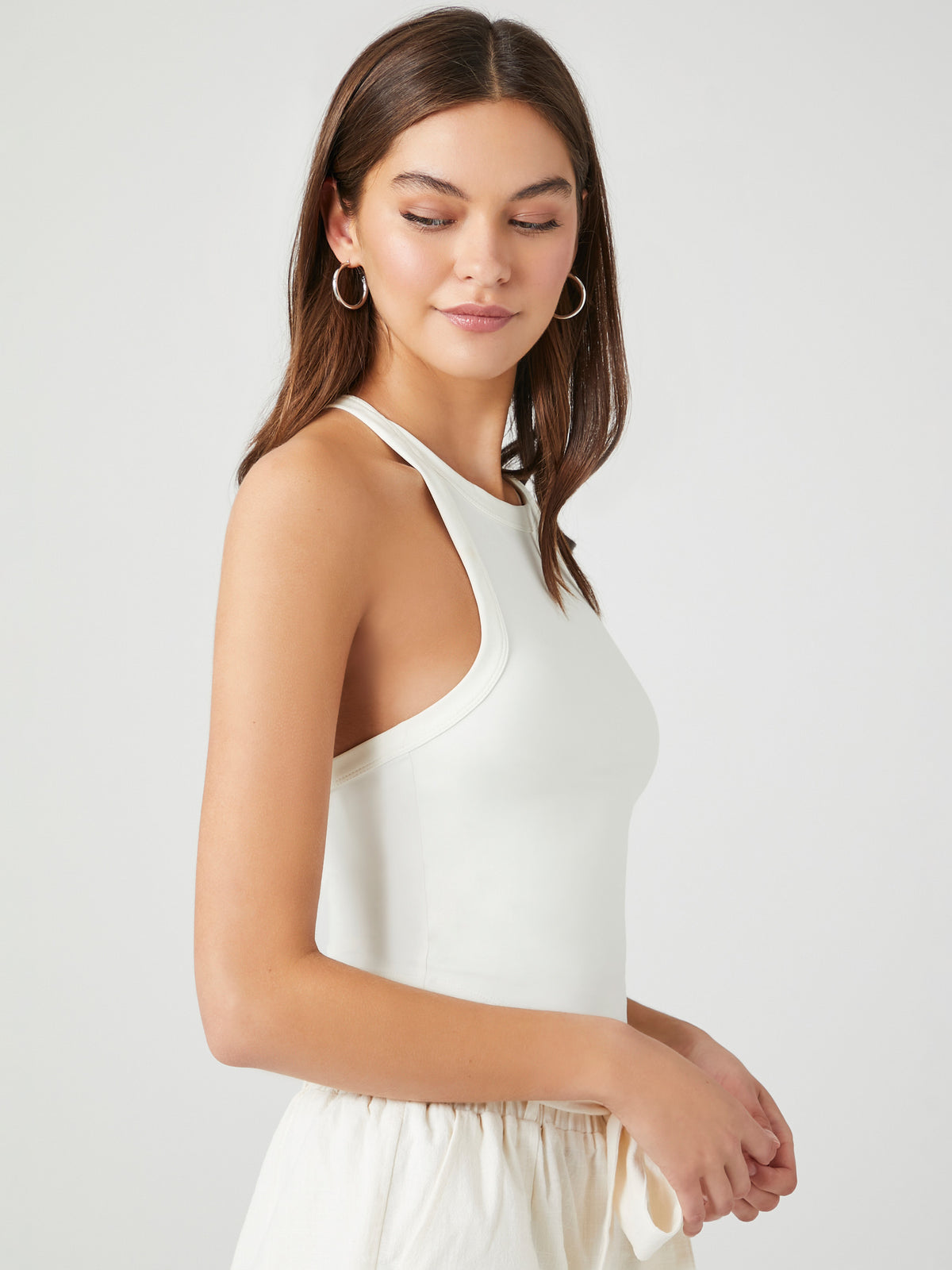 גופייה אסימטרית עם רצועות דקות