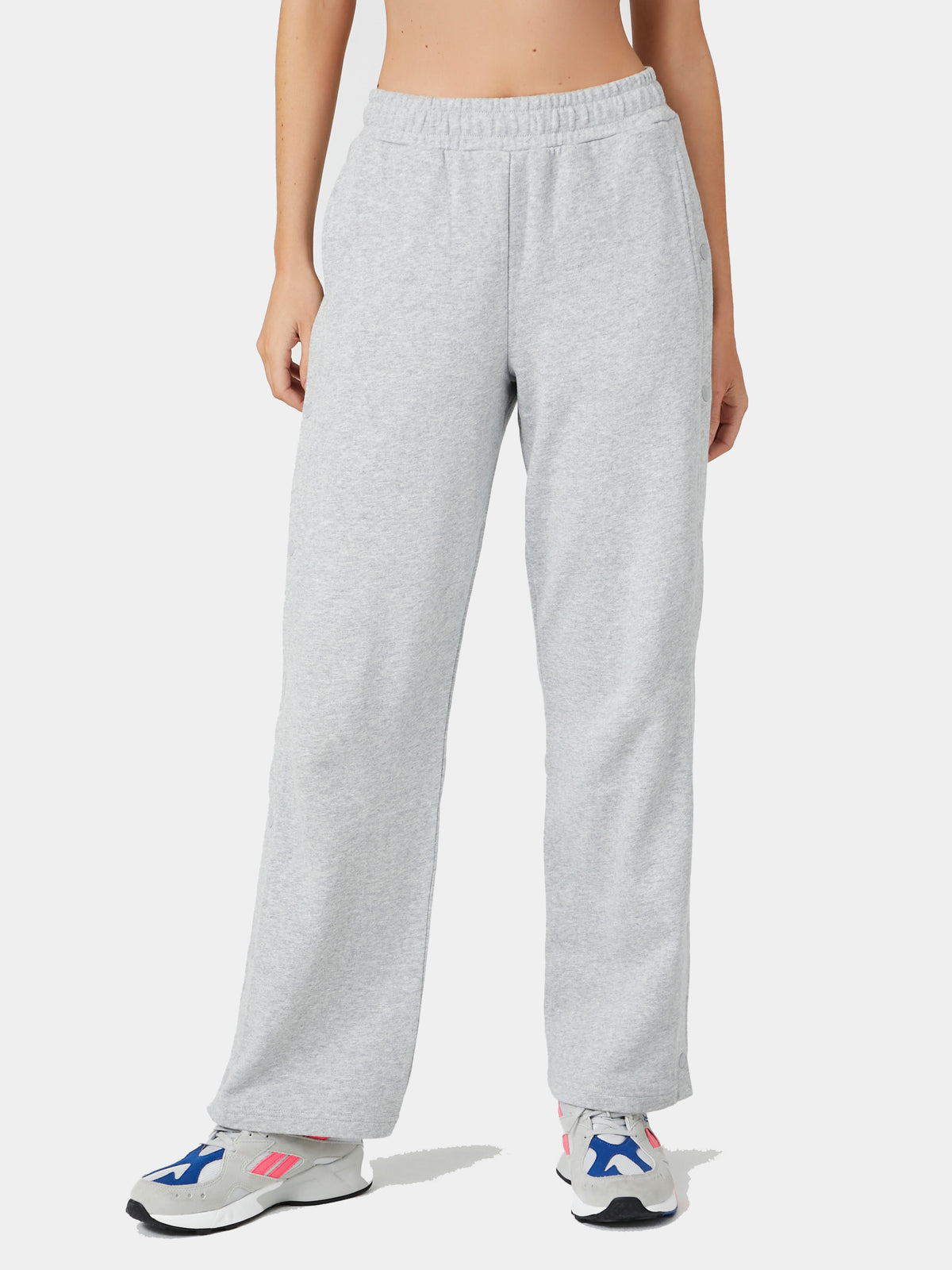 מכנסי פרנץ' טרי ספורטיביים עם מותן גמישה ושסע בקצה