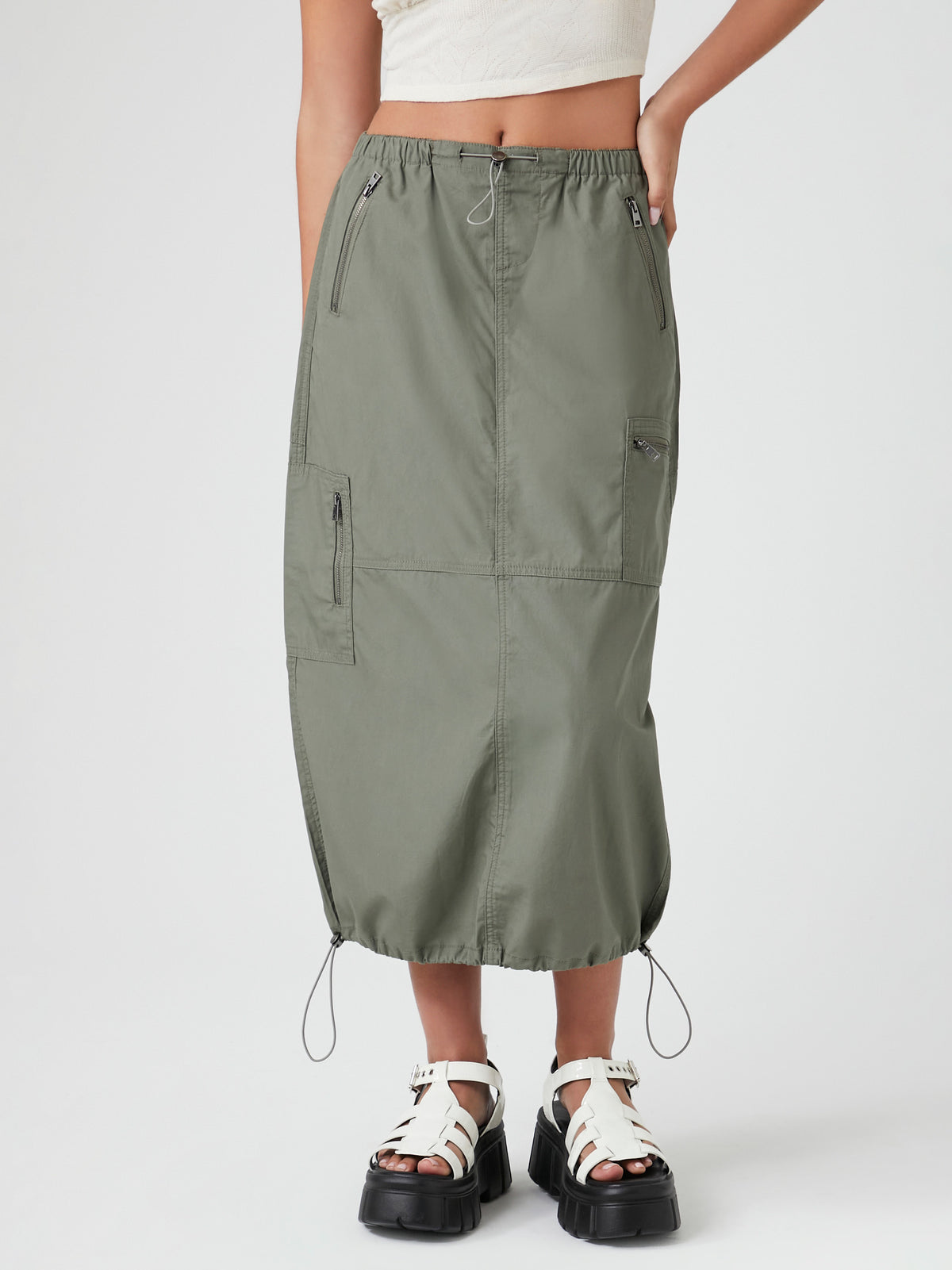 חצאית מידי בשילוב גומי אלסטי