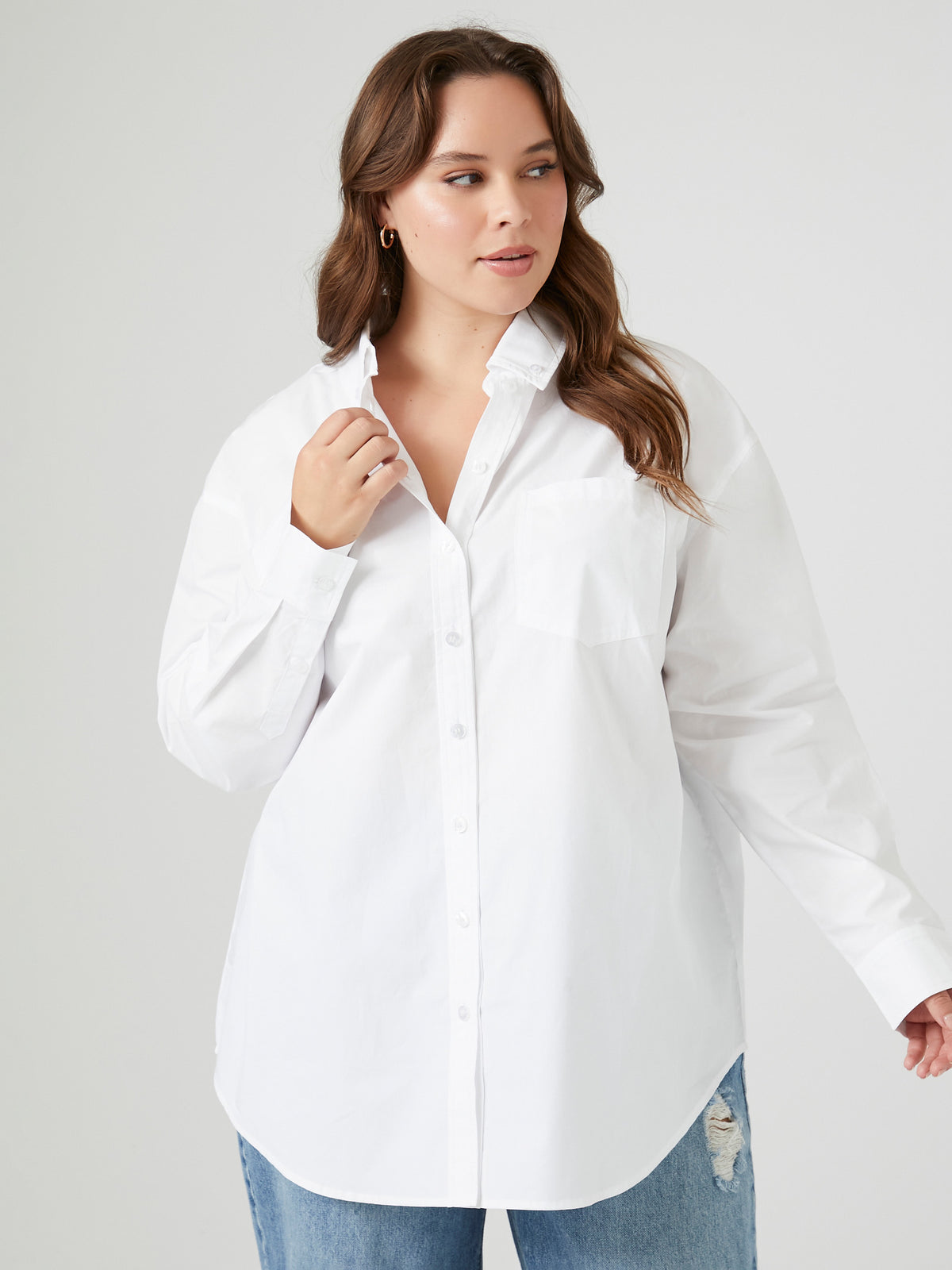 חולצת אוברסייז מכופתרת PLUS SIZE