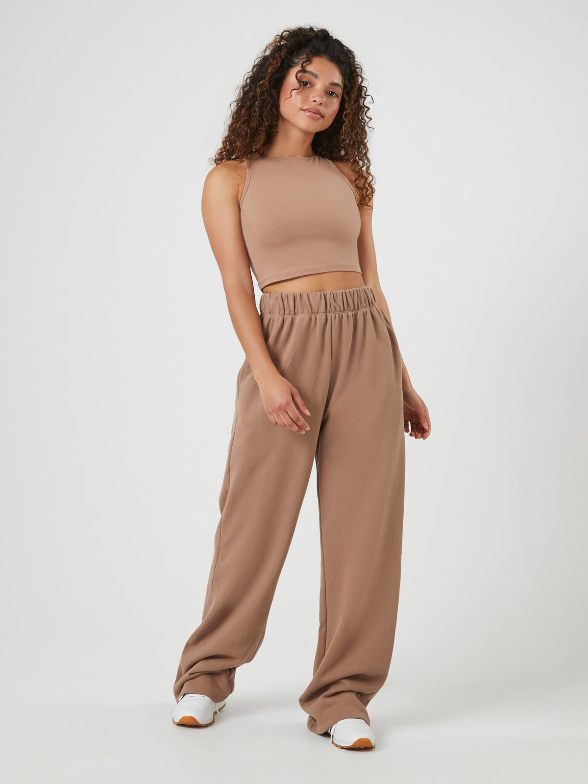 מכנסי פרנץ' טרי רחבים עם מותן גמישה