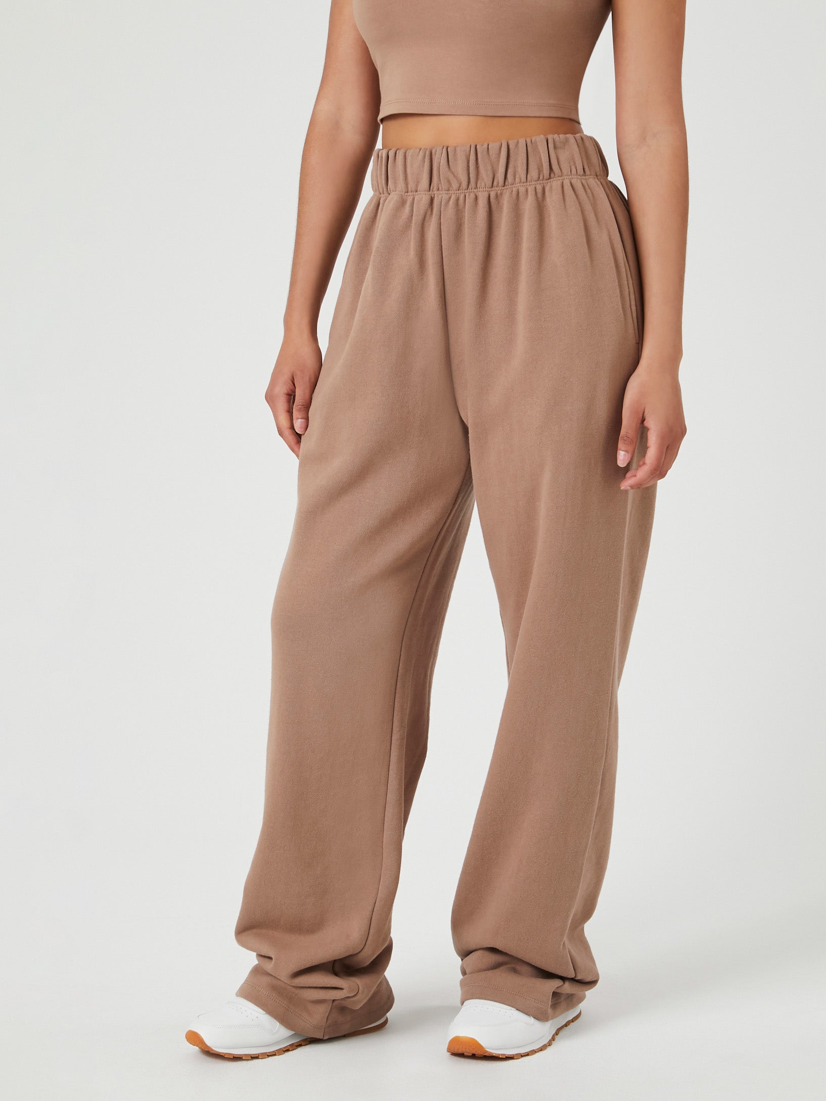 מכנסי פרנץ' טרי רחבים עם מותן גמישה- FOREVER 21|פוראבר 21