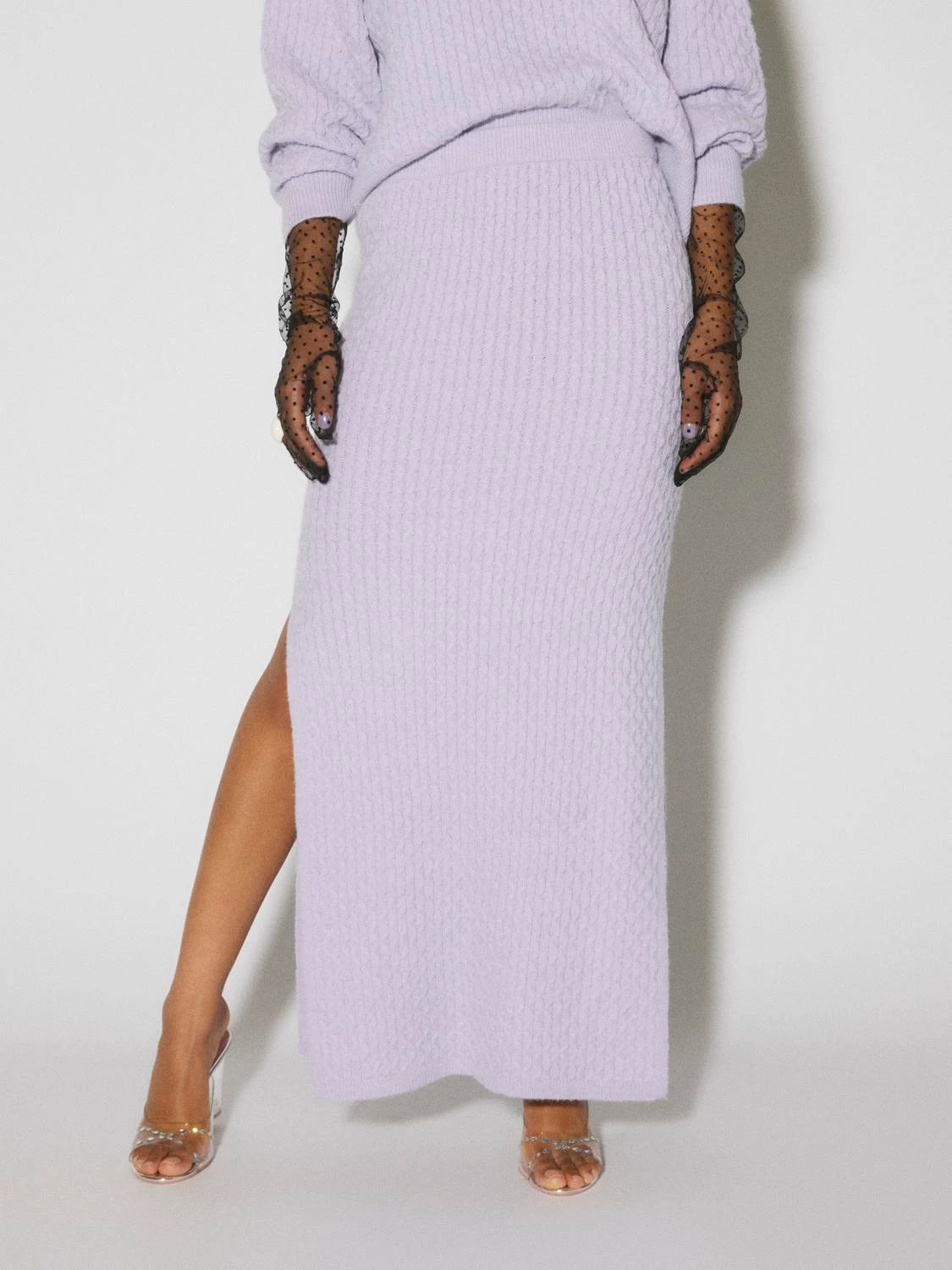 חצאית עיפרון מקסי סרוגה