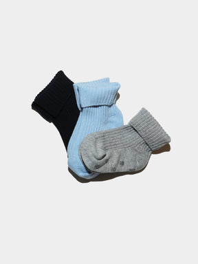 מארז 3 זוגות גרביים אנטיסליפ / כחול-אפור / תינוקות יוניסקס