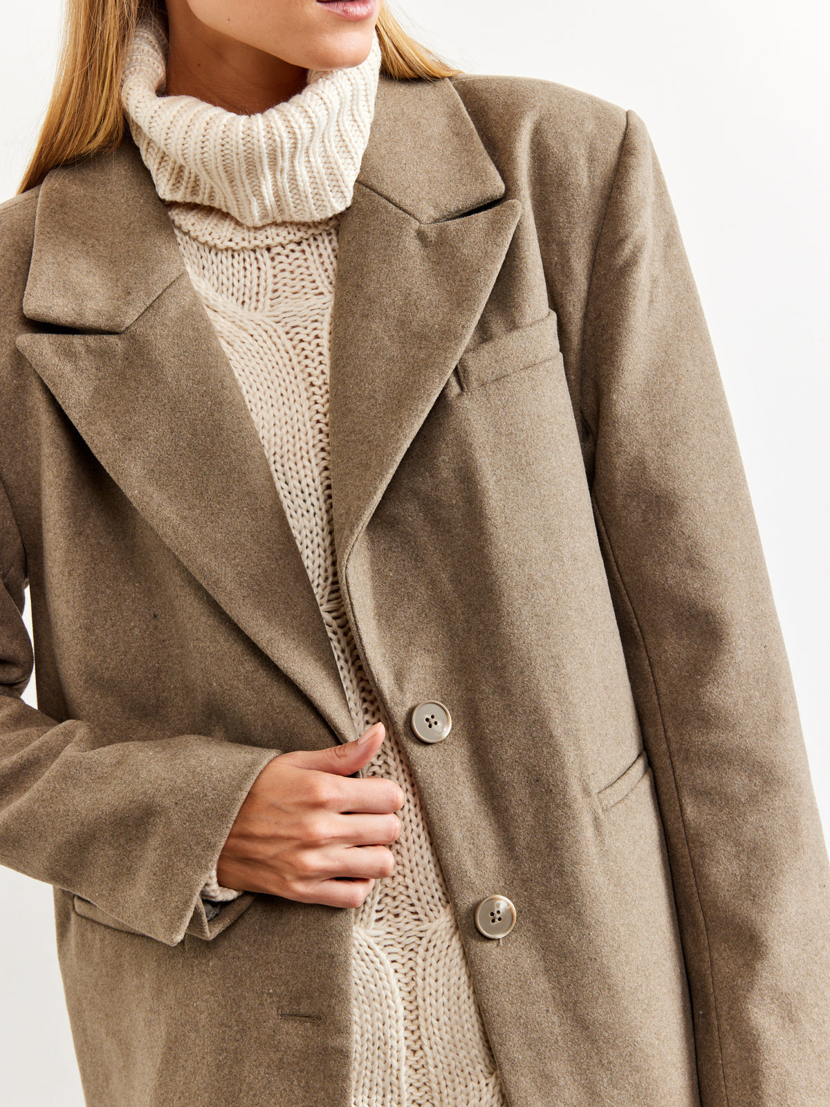 מעיל צמר ארוך בסגנון בלייזר JOSEFINE H.J X NA-KD