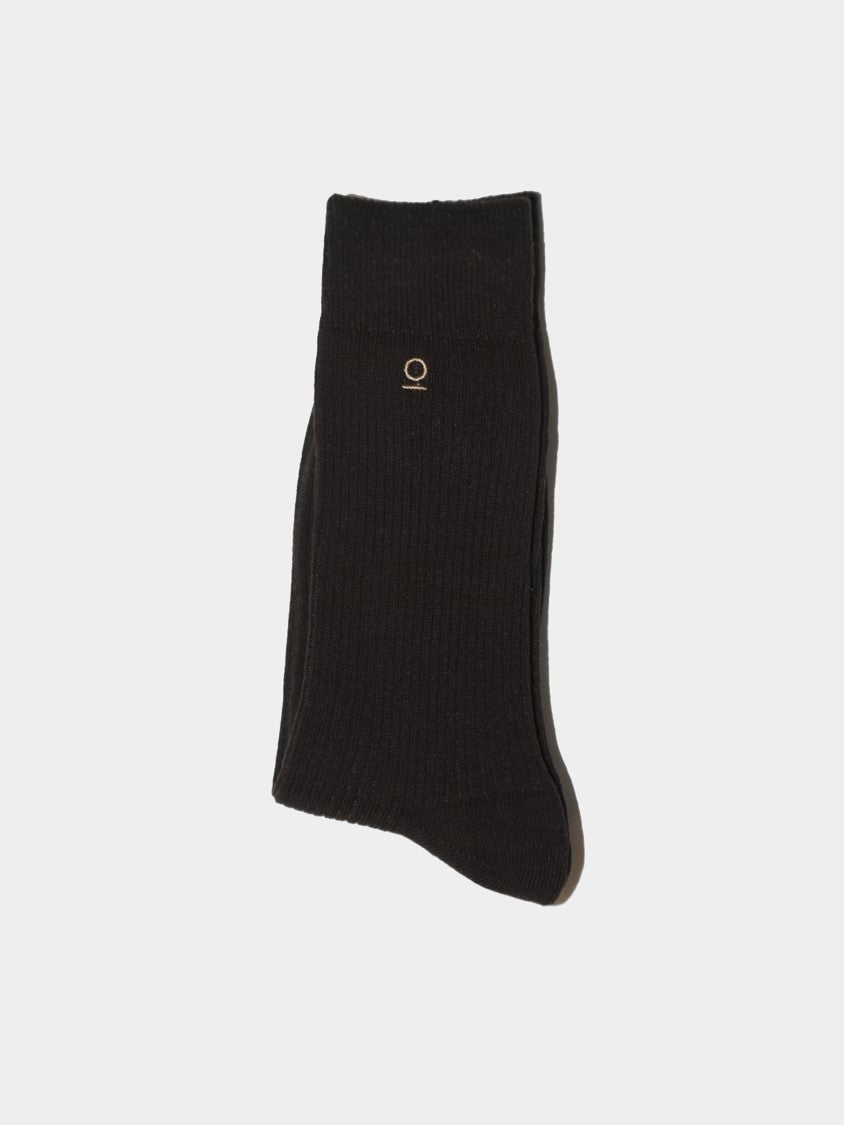 זוג גרבי חורף גבוהות עם ריקמה / חום שוקולד / נשים וגברים