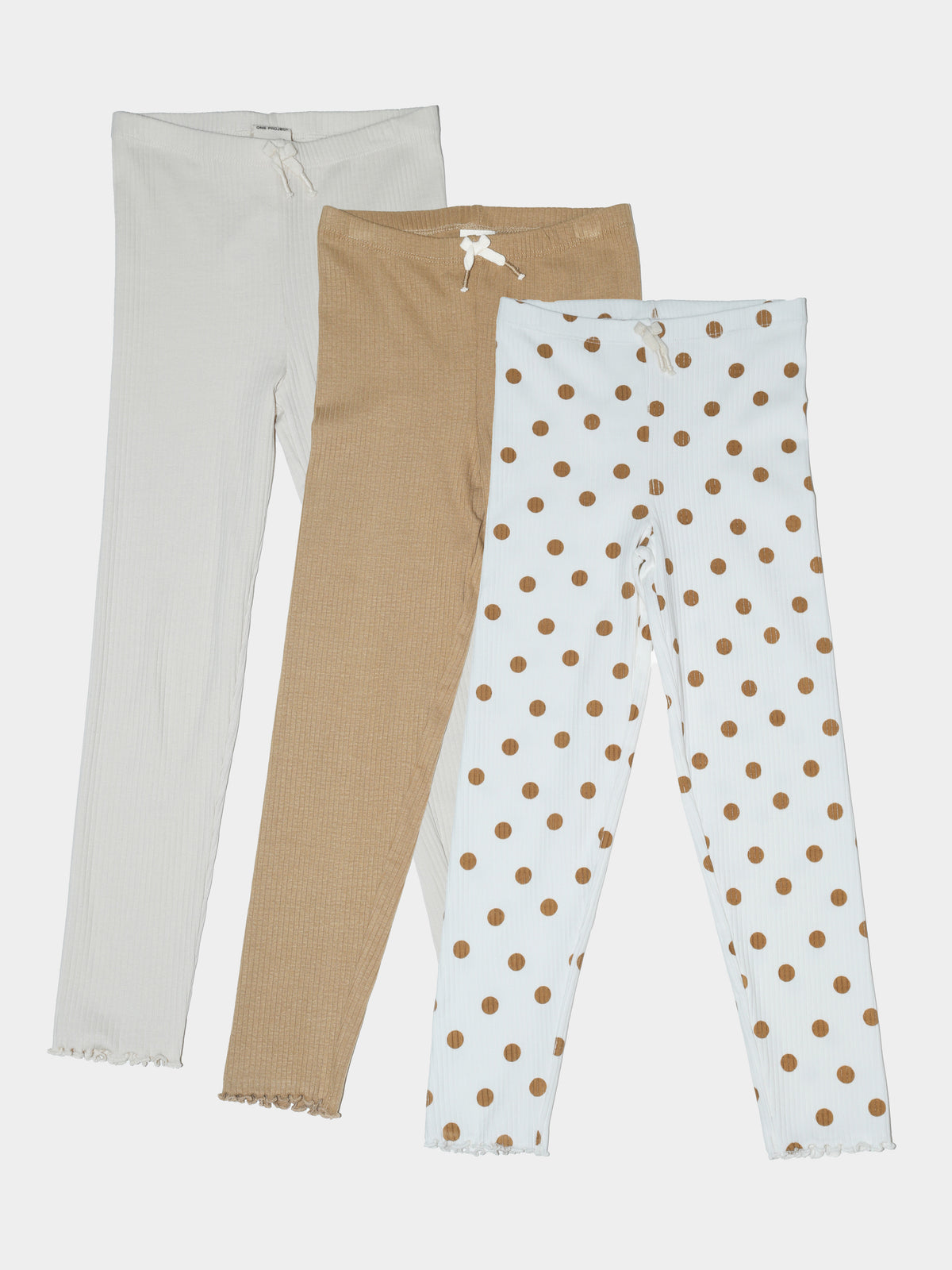 מארז 3 טייצים מבד ריב רחב / חום / ילדות