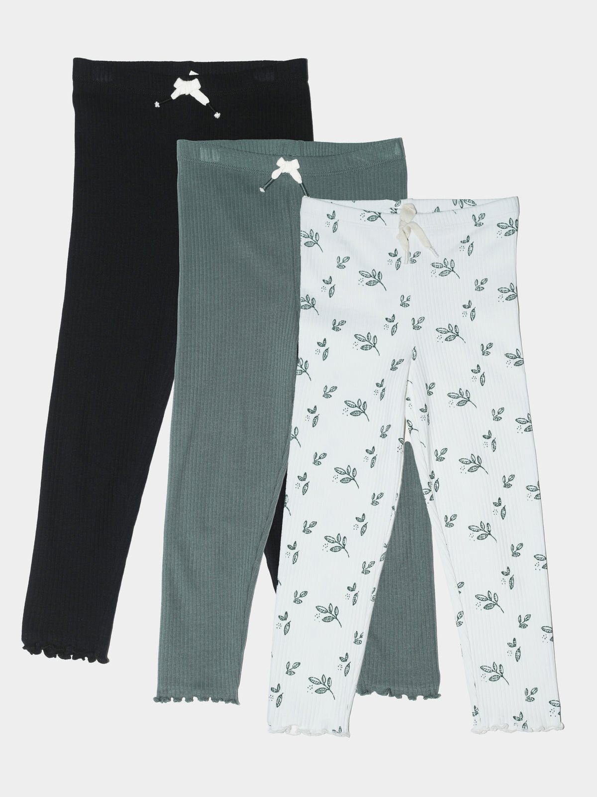 מארז 3 טייצים מבד ריב רחב / ירוק / ילדות