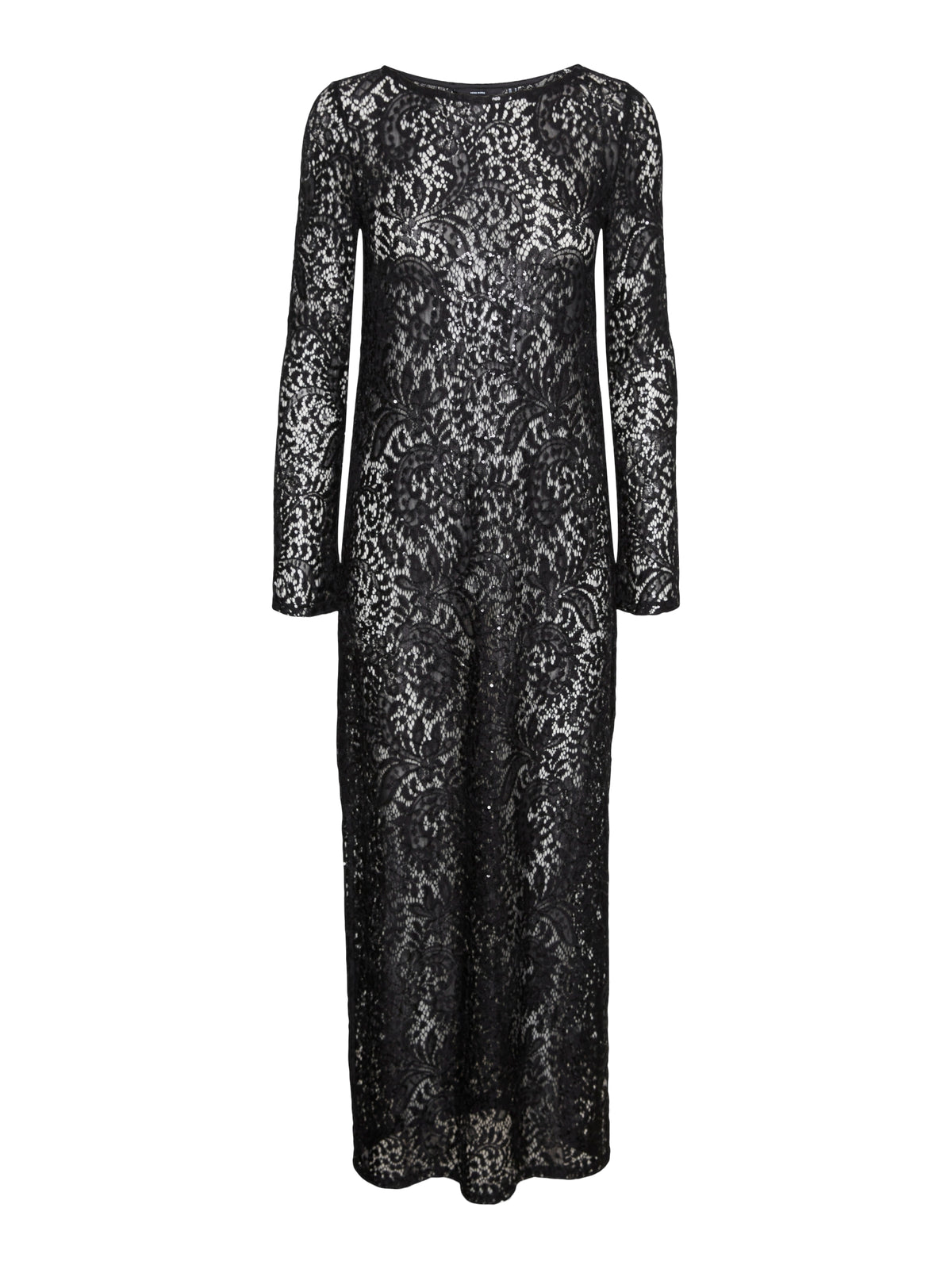 שמלת מקסי תחרה שחורה