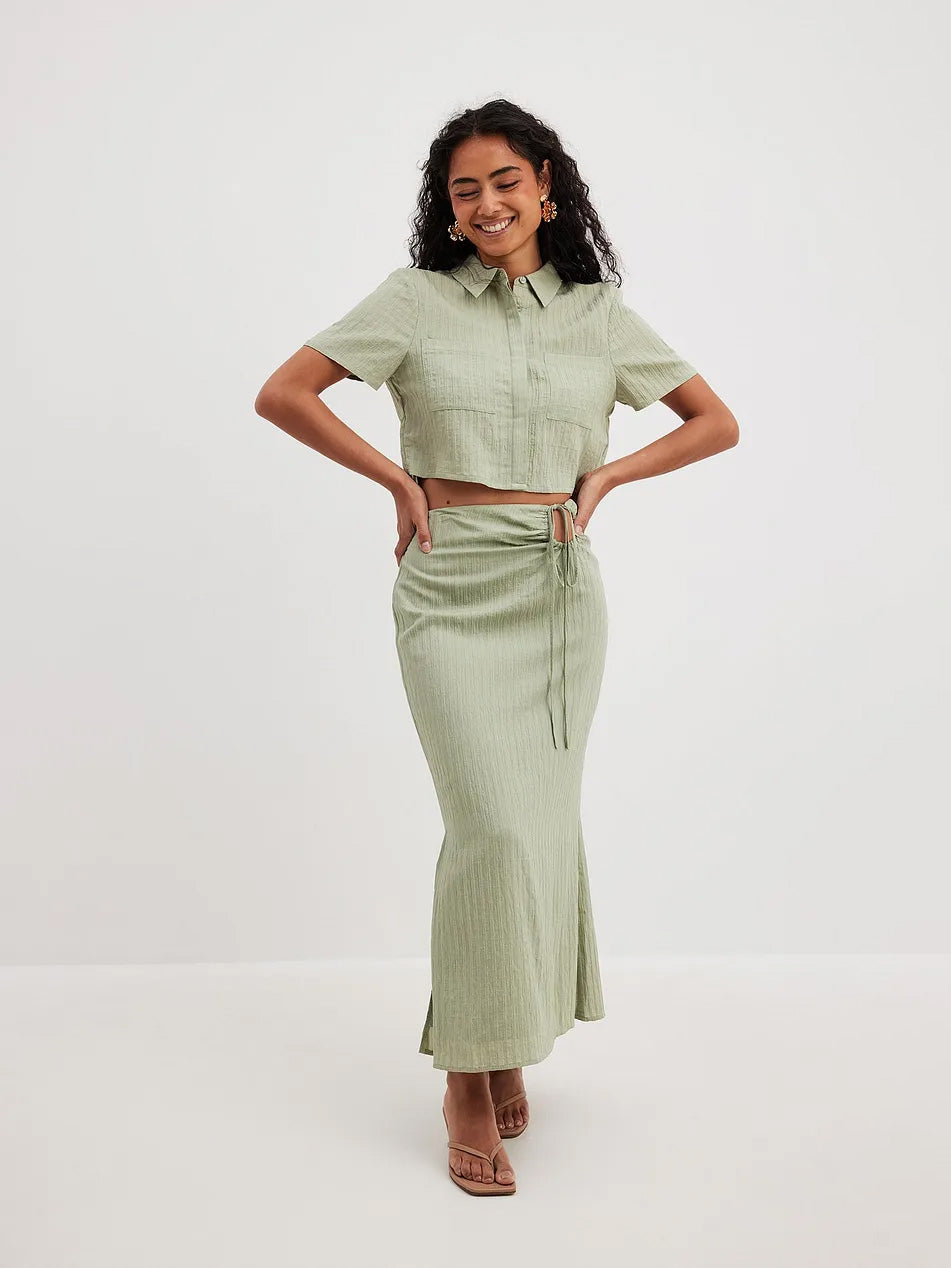 חצאית מקסי בשילוב קשירה