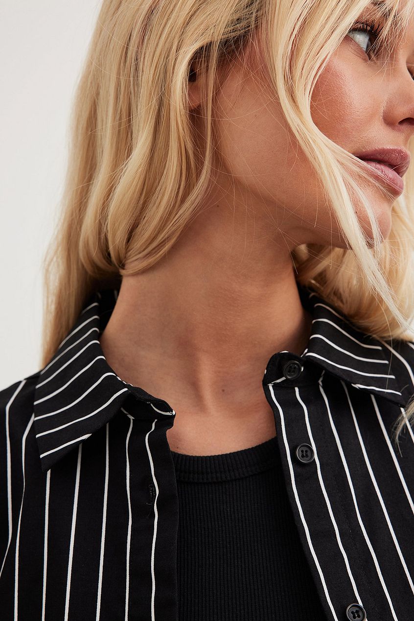 חולצת פסים מכותנה בגזרת אוברסייז- NA-KD|נייקד