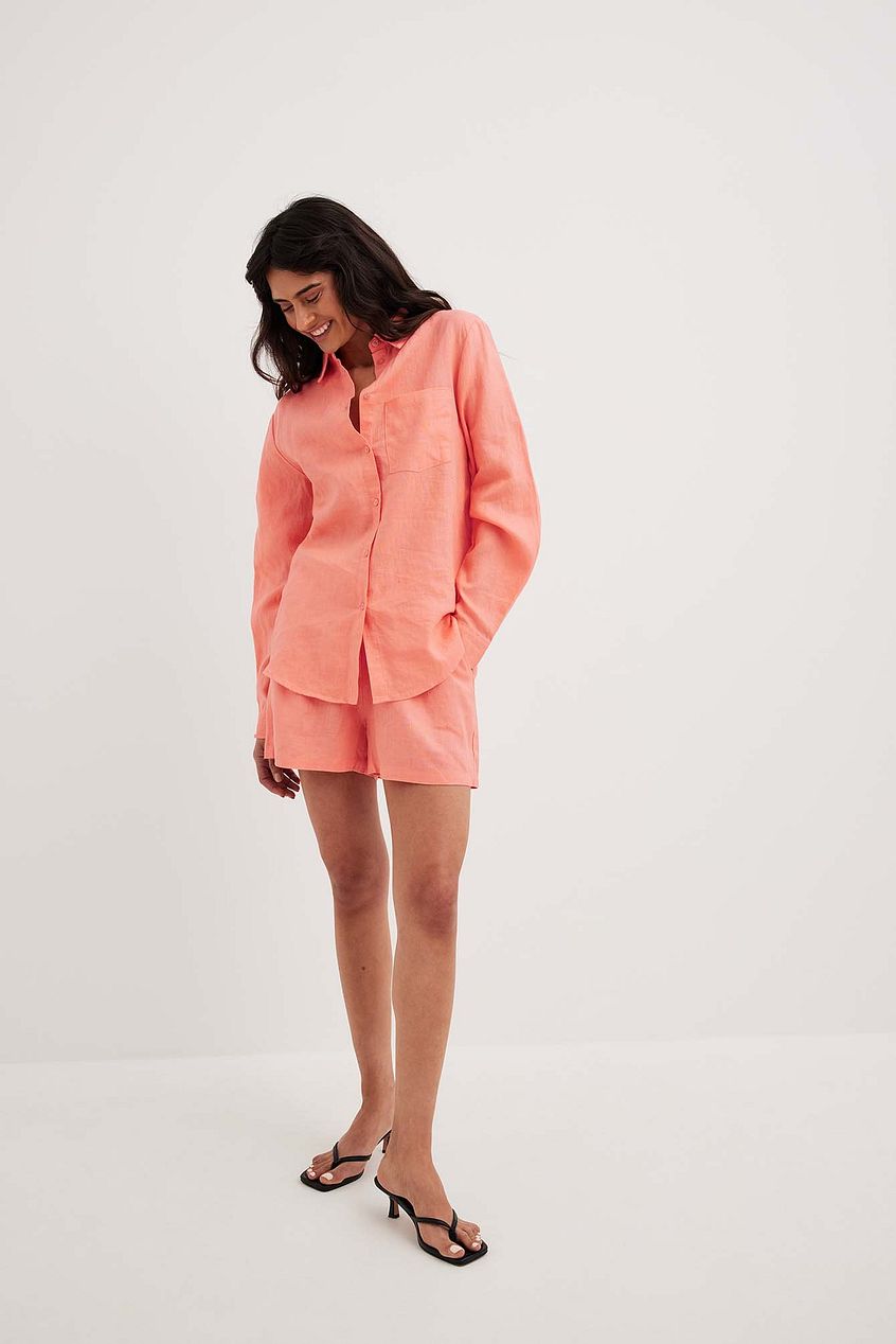 חולצת פשתן עם כיס