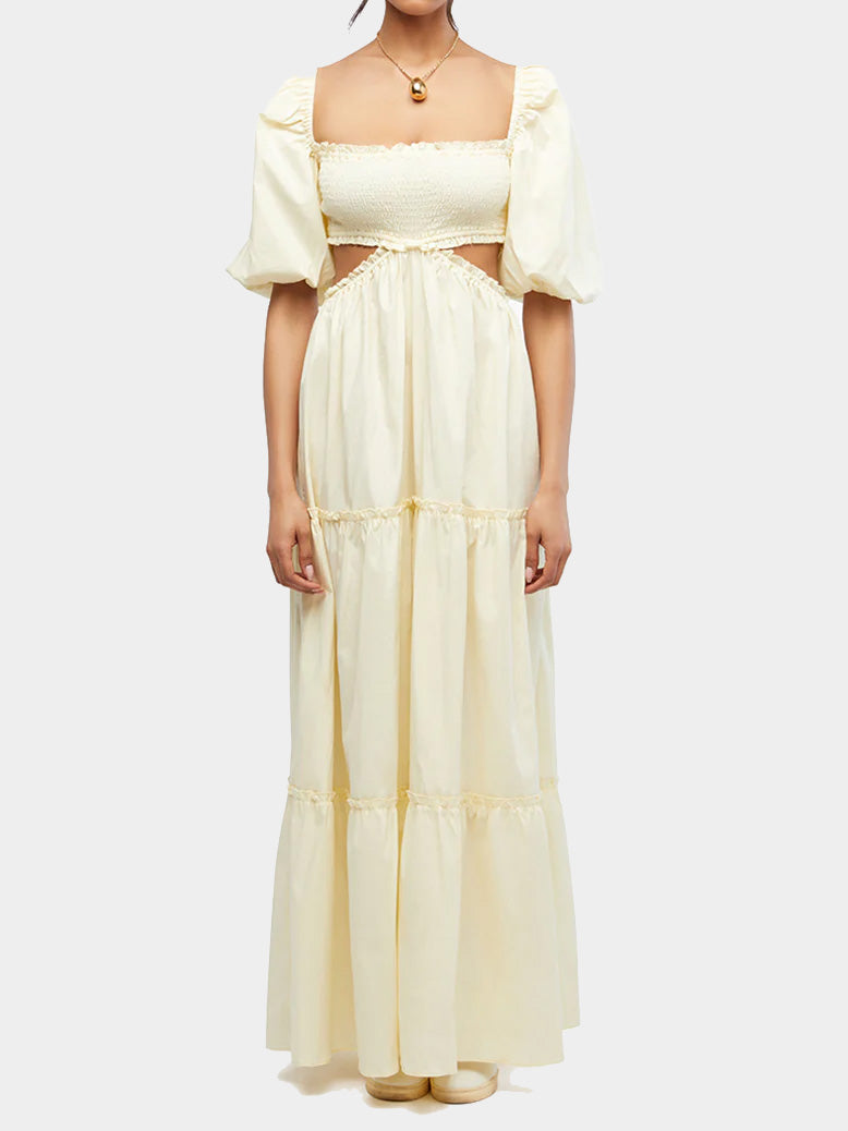 שמלת מקסי פופלין עם פתחים