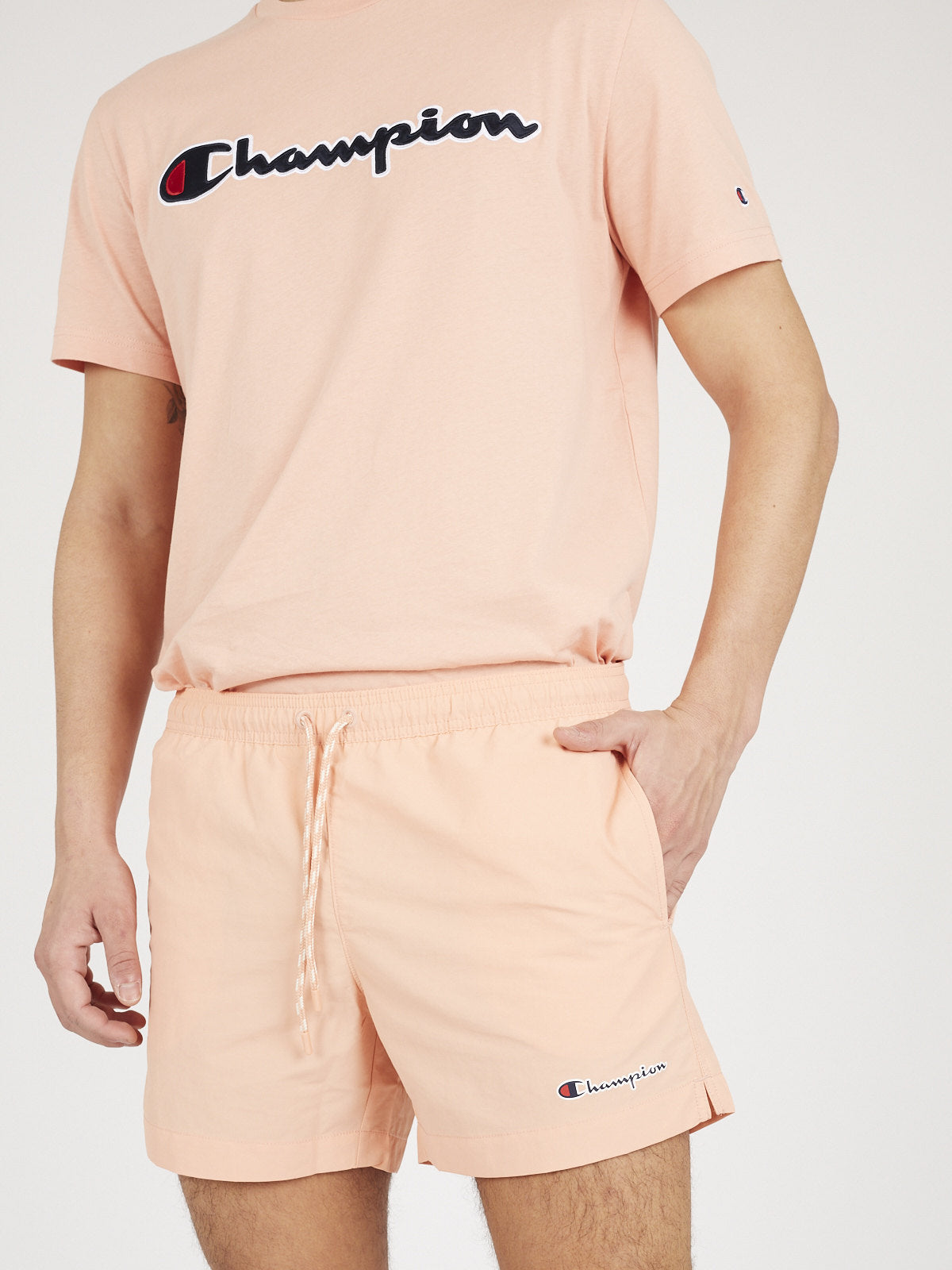 מכנסי בגד ים עם פאץ' לוגו- Champion|צ'מפיון