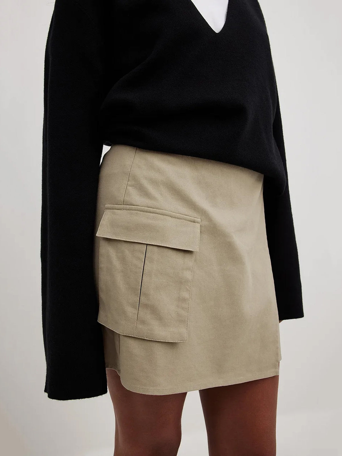 חצאית מעטפת בשילוב פשתן- NA-KD|נייקד