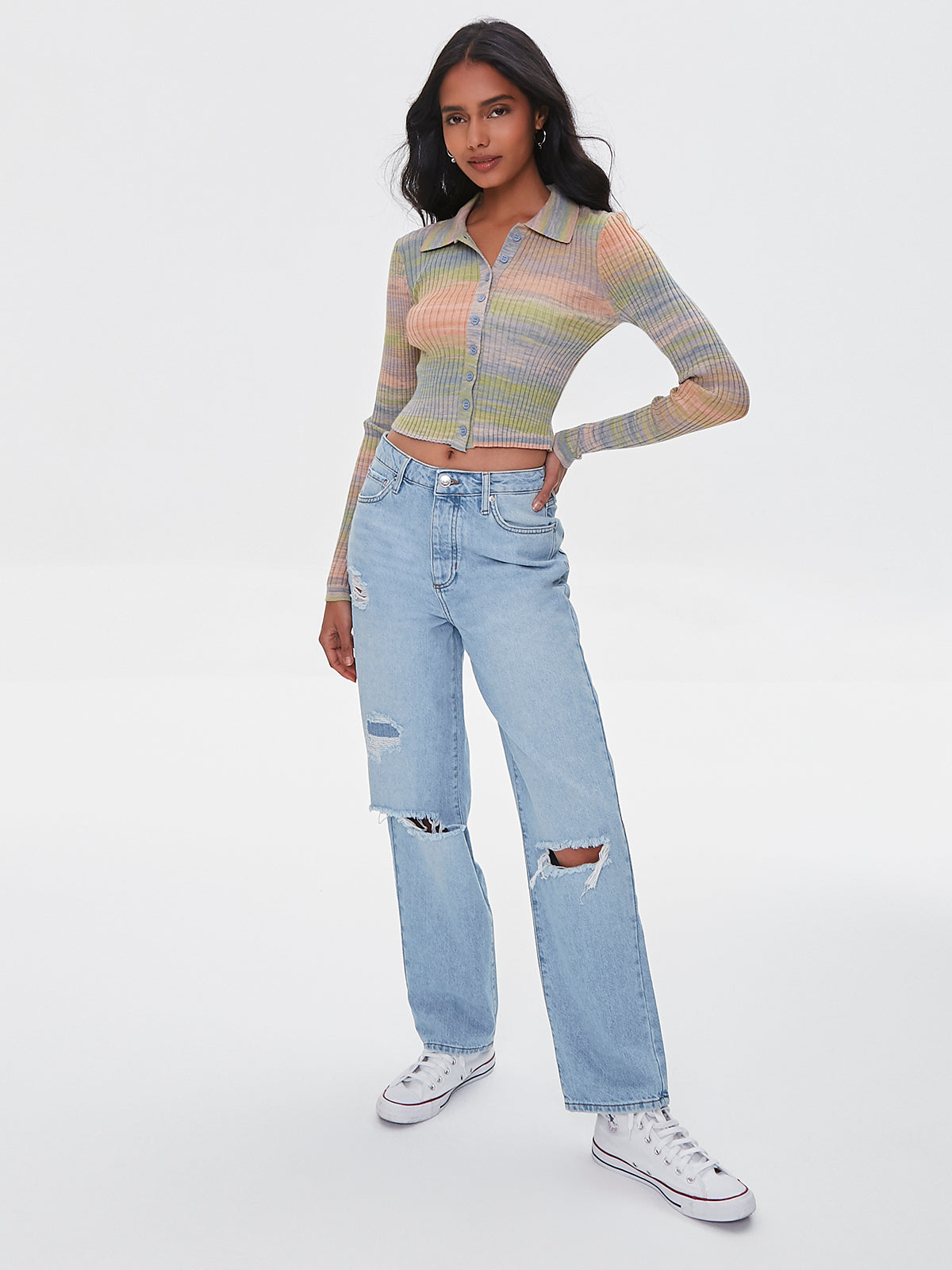 קרדיגן קרופ Space Dye- FOREVER 21|פוראבר 21