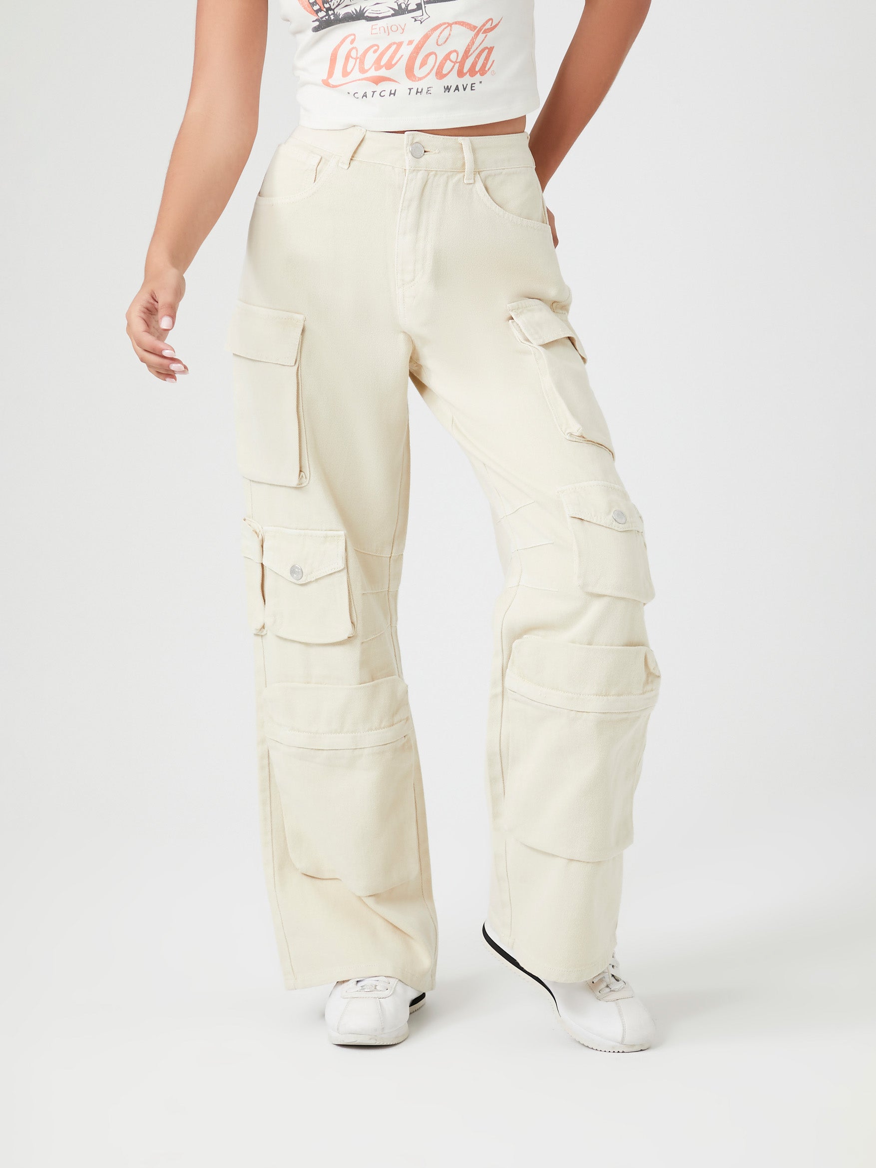 מכנסי דגמ'ח WIDE LEG- FOREVER 21|פוראבר 21