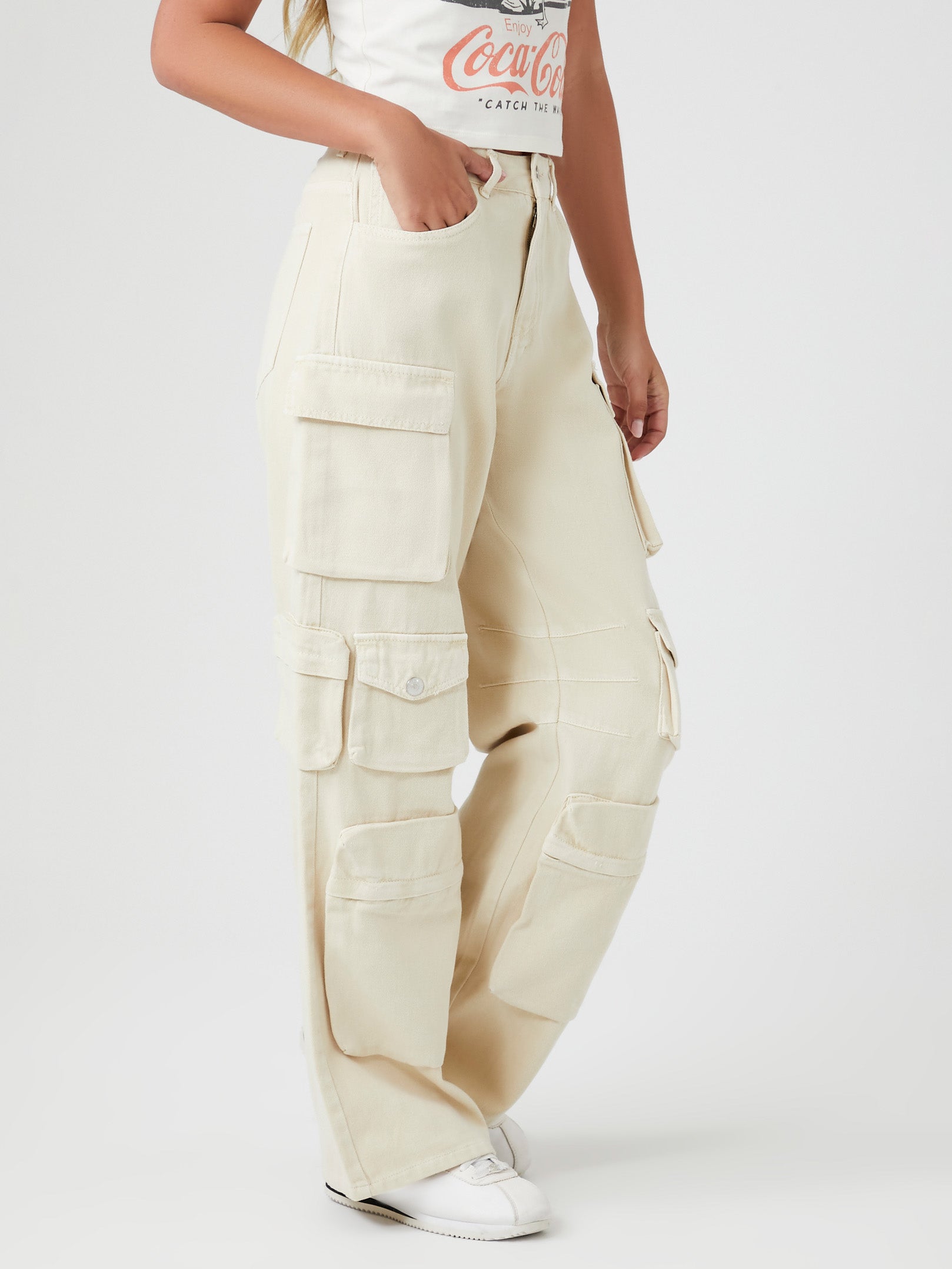 מכנסי דגמ'ח WIDE LEG- FOREVER 21|פוראבר 21