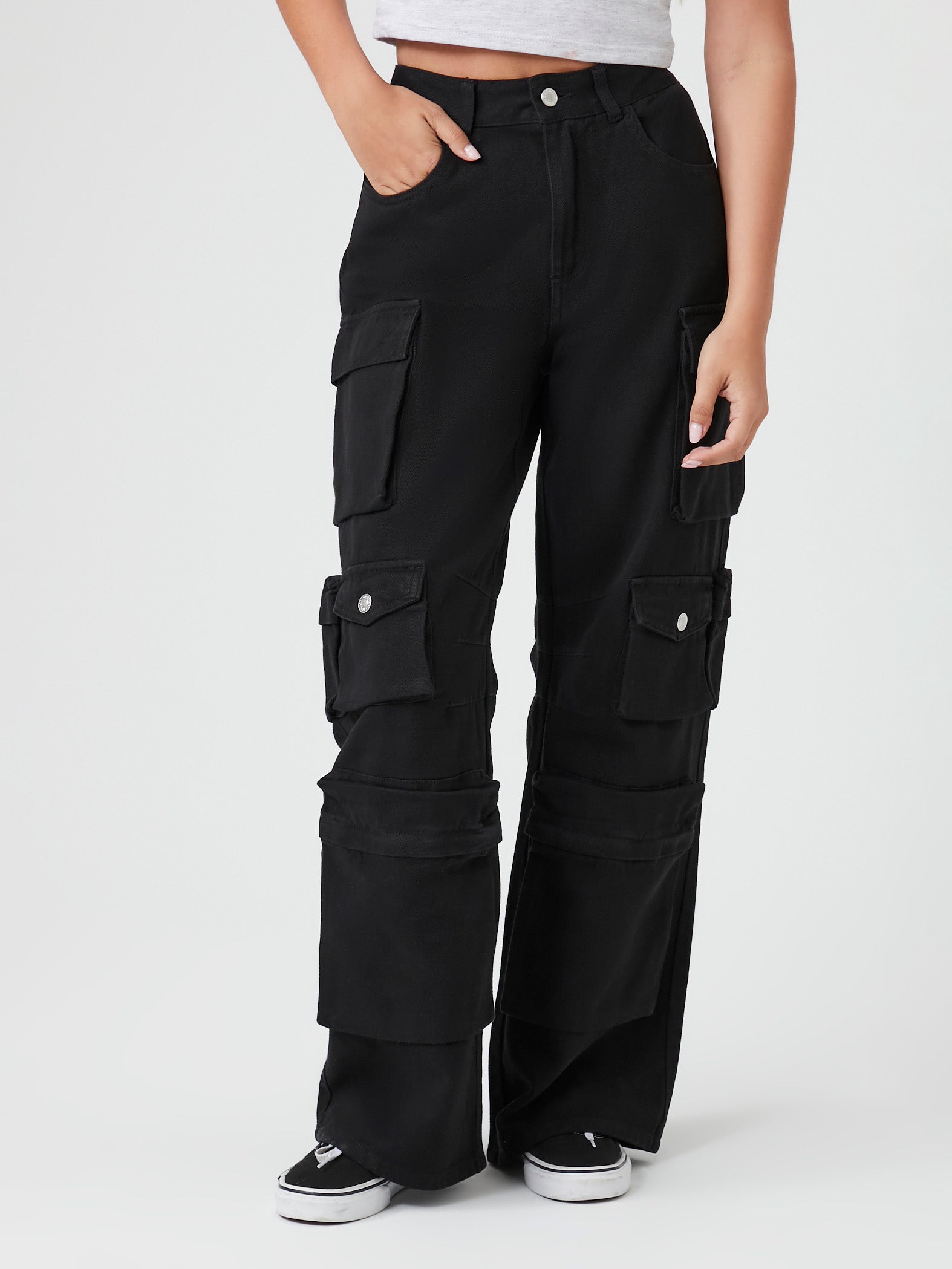 מכנסי דגמ'ח WIDE LEG- FOREVER 21|פוראבר 21