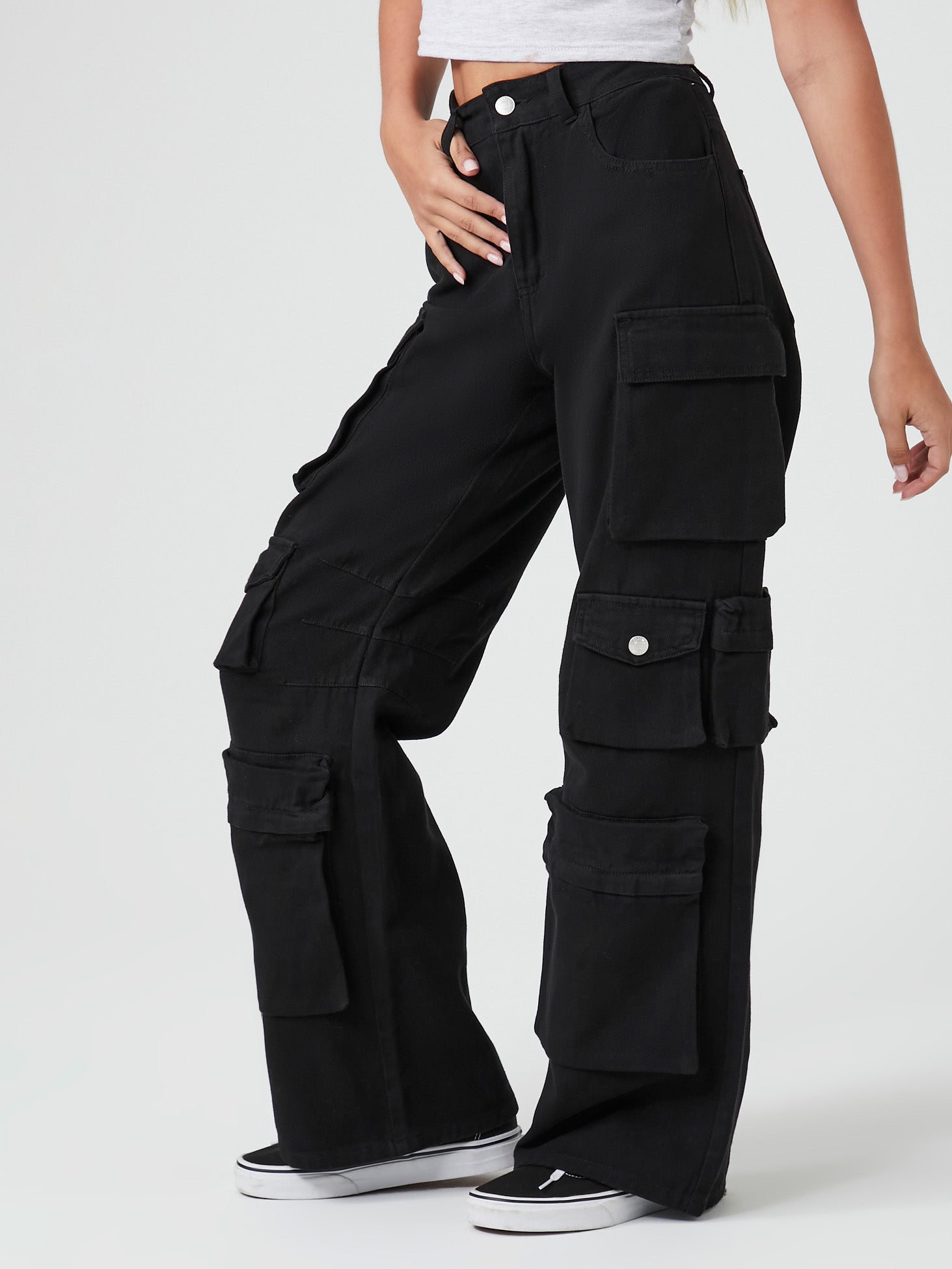 מכנסי דגמ'ח WIDE LEG- FOREVER 21|פוראבר 21
