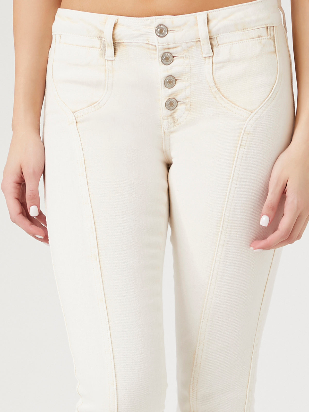ג'ינס BOOTCUT בגזרה נמוכה- FOREVER 21|פוראבר 21