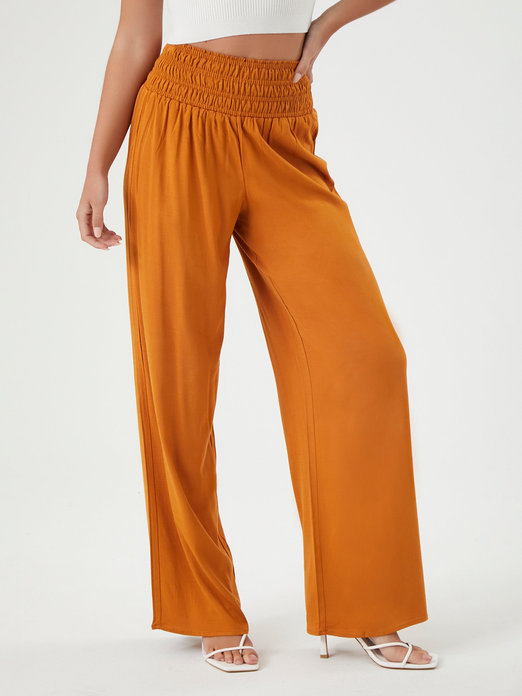 מכנסי WIDE LEG בשילוב חגורת מותן עבה- FOREVER 21|פוראבר 21