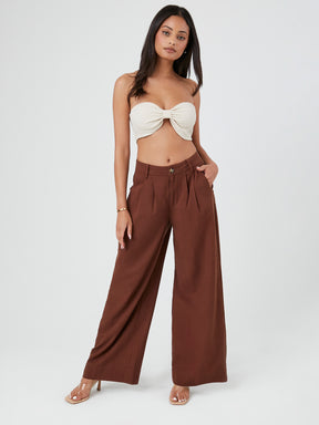 מכנסיים WIDE LEG בשילוב קפלים