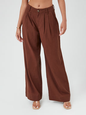 מכנסיים WIDE LEG בשילוב קפלים