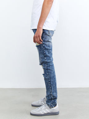 ג'ינס SLIM LEG במראה משושפשף