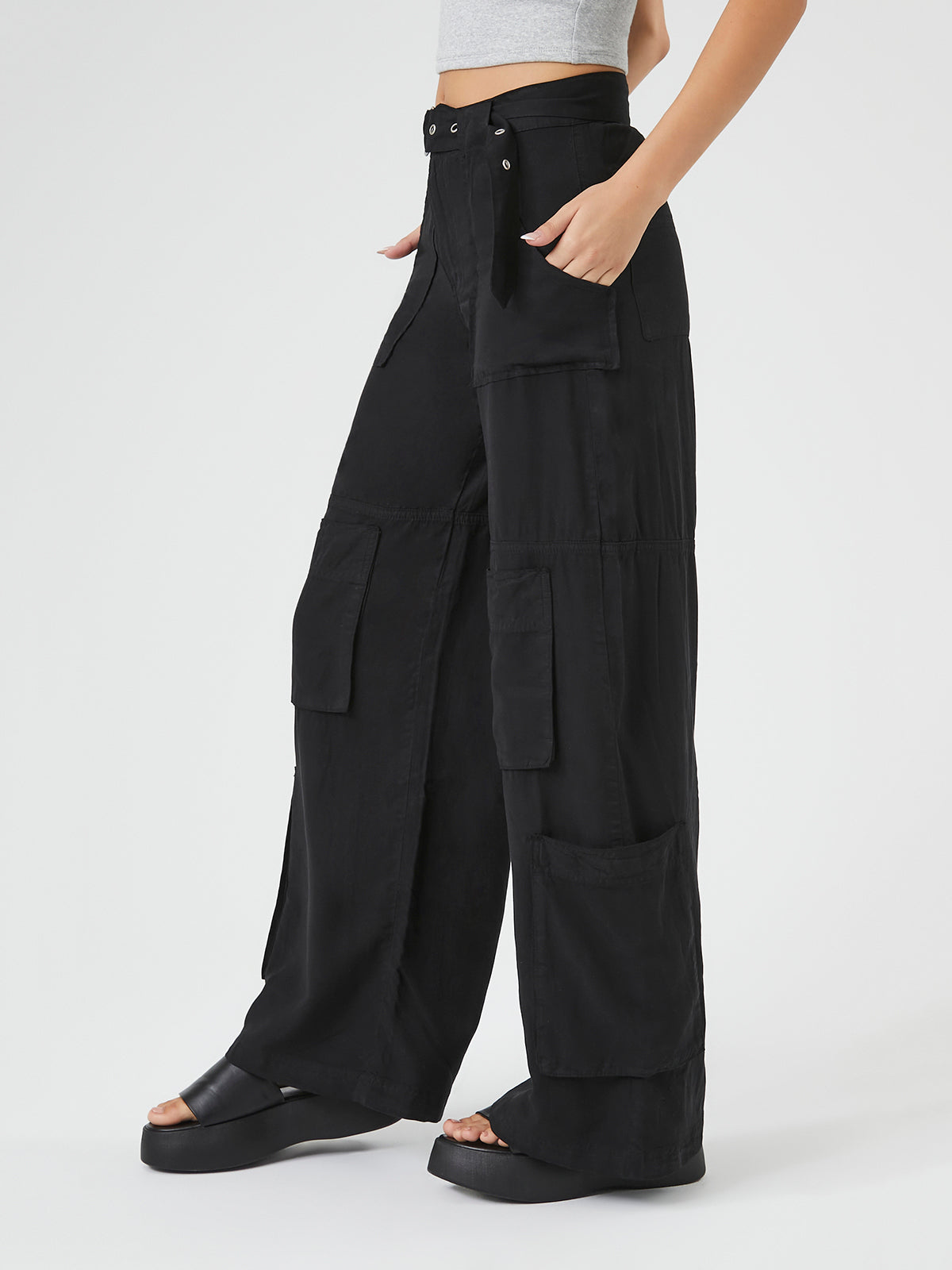 מכנסי דגמ'ח WIDE LEG- FOREVER 21|פוראבר 21