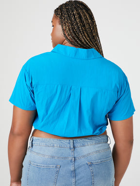 חולצת קרופ מכופתרת PLUS SIZE
