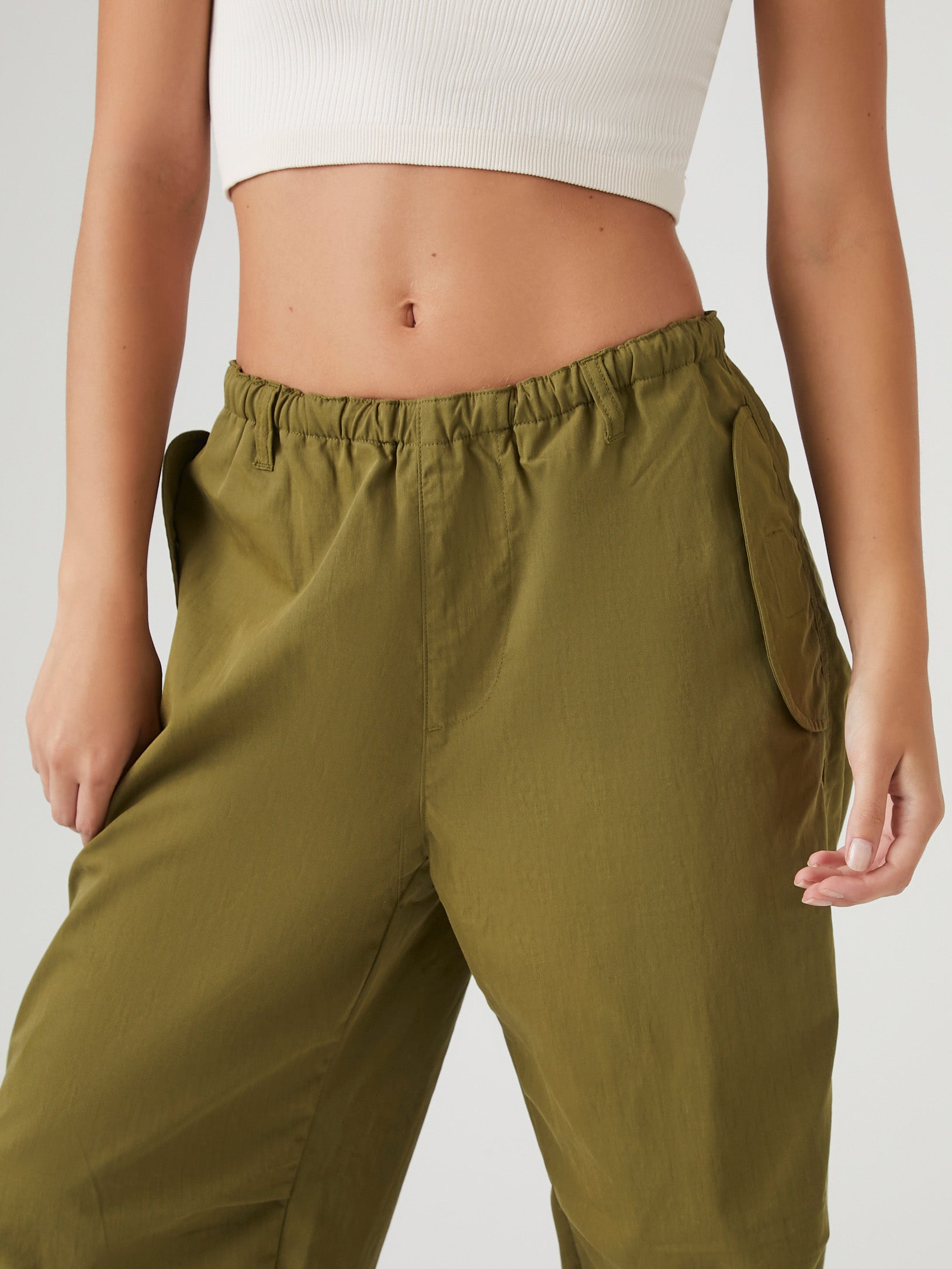 מכנסי WIDE LEG בשילוב גומי- FOREVER 21|פוראבר 21