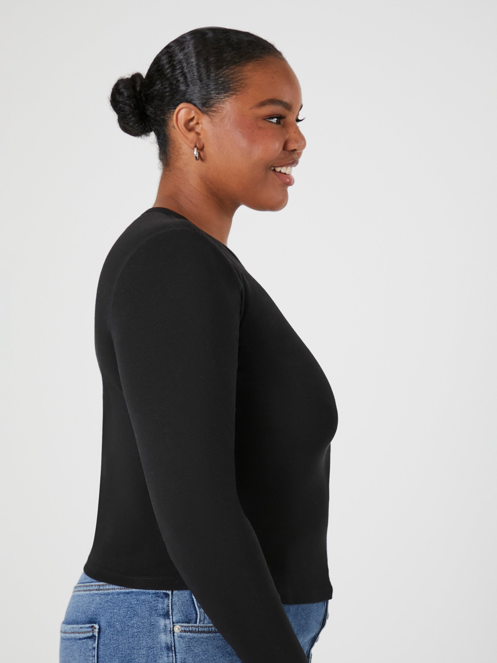 טישרט בייסיק ארוכה PLUS SIZE- FOREVER 21|פוראבר 21