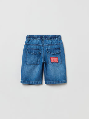 מכנסי ג'ינס קצרים בשילוב פשתן / ילדים