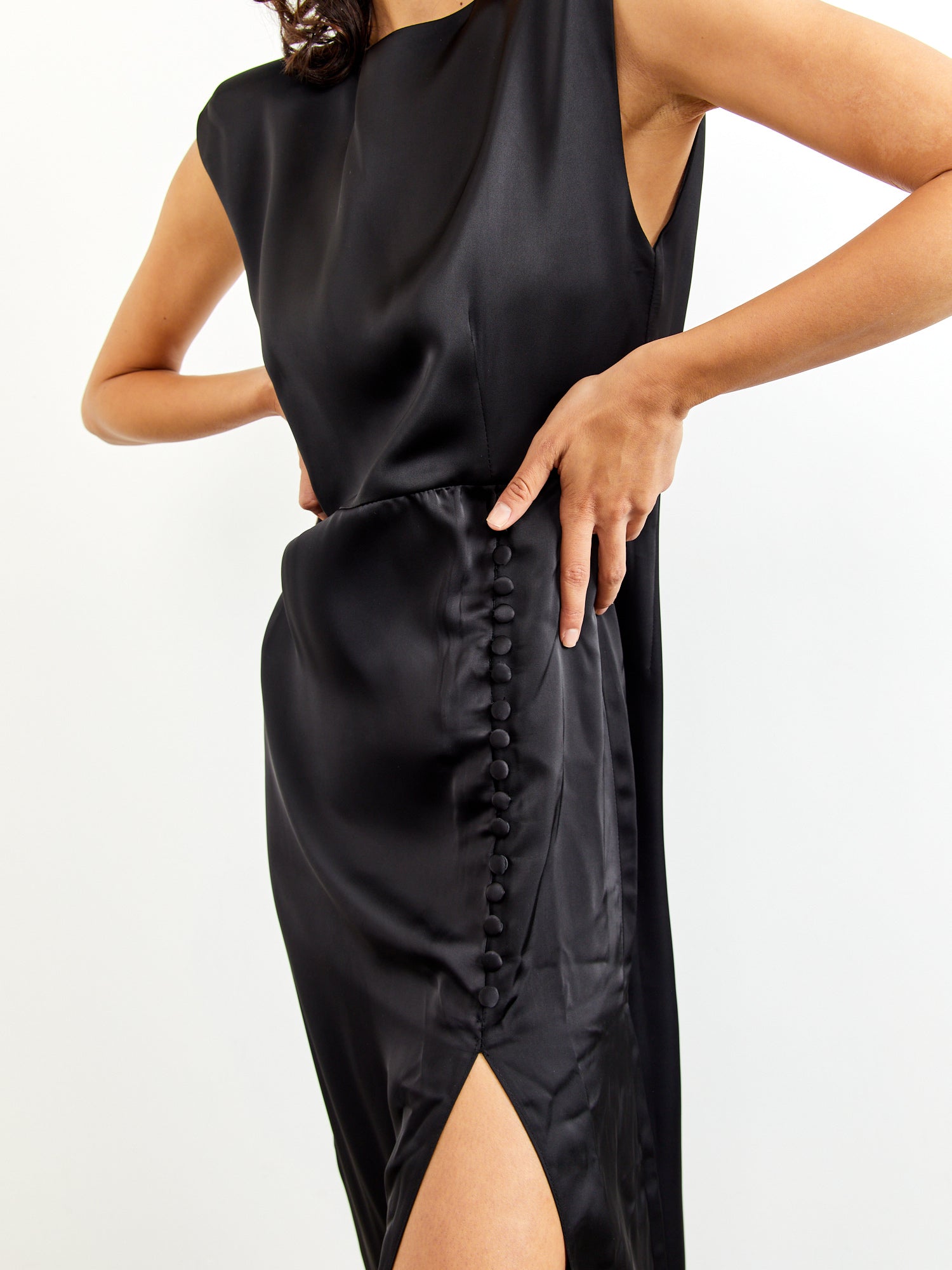 שמלת מקסי במראה סאטן- Style River|סטייל ריבר