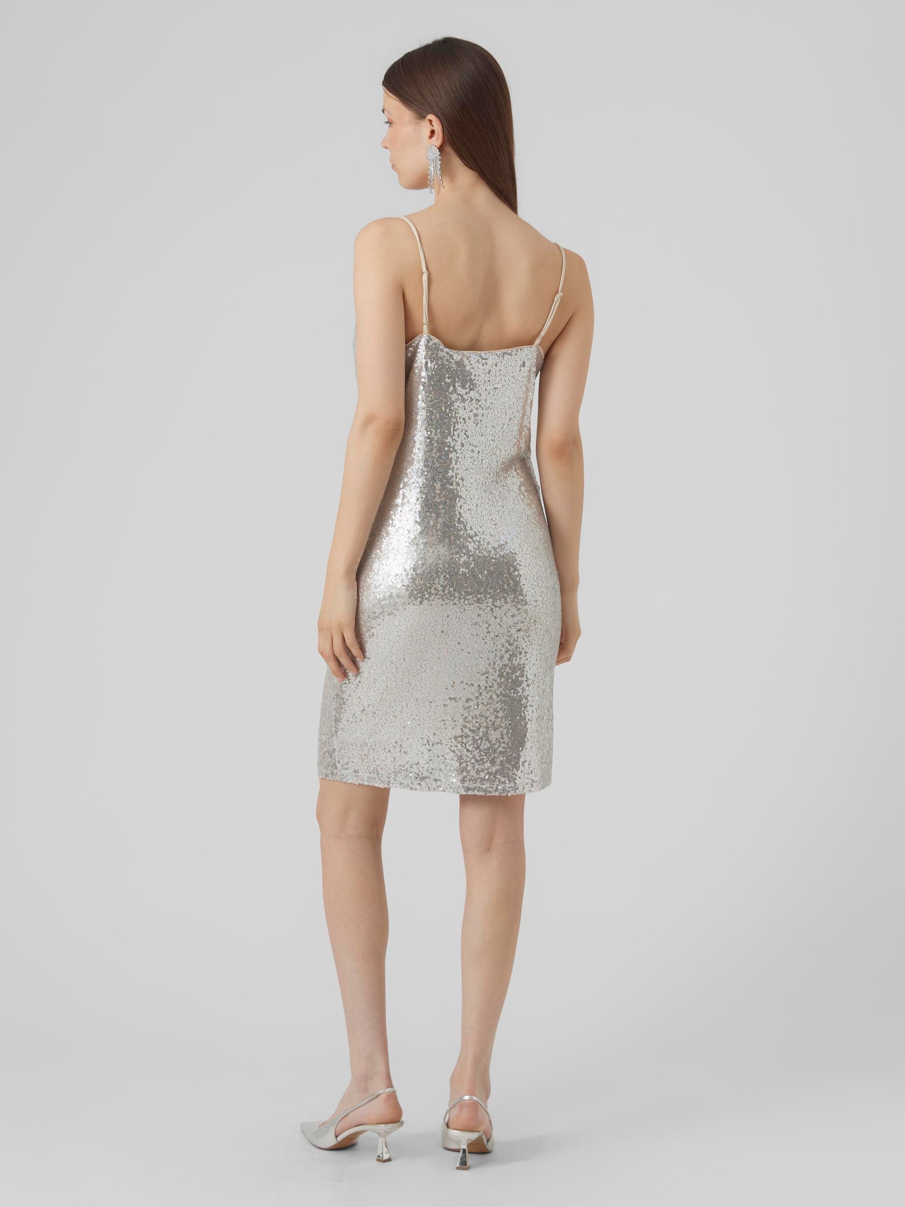 שמלת מיני מפייטים עם צווארון וי- Vero Moda |וורו מודה