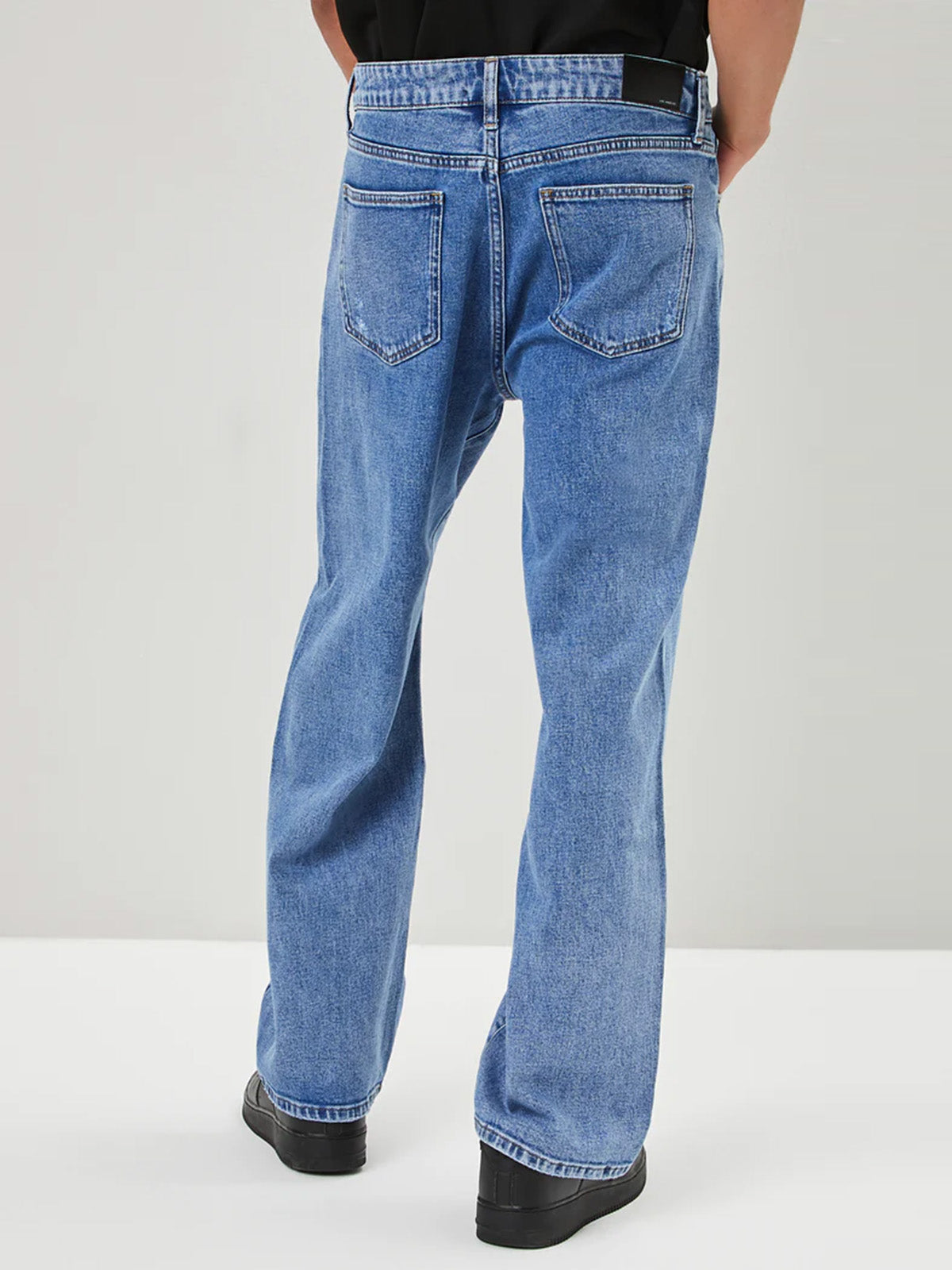 מכנסי ג'ינס בגזרה רחבה עם קרעים- FOREVER 21|פוראבר 21