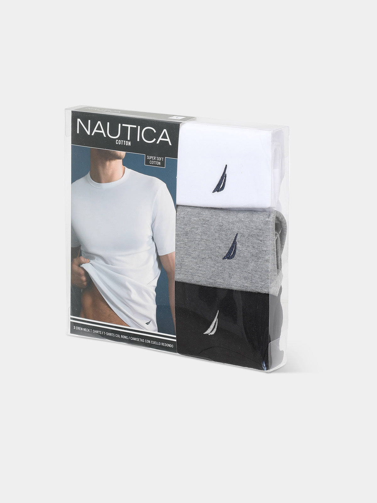 מארז 3 חולצות בייסיק צווארון עגול / גברים- Nautica|נאוטיקה