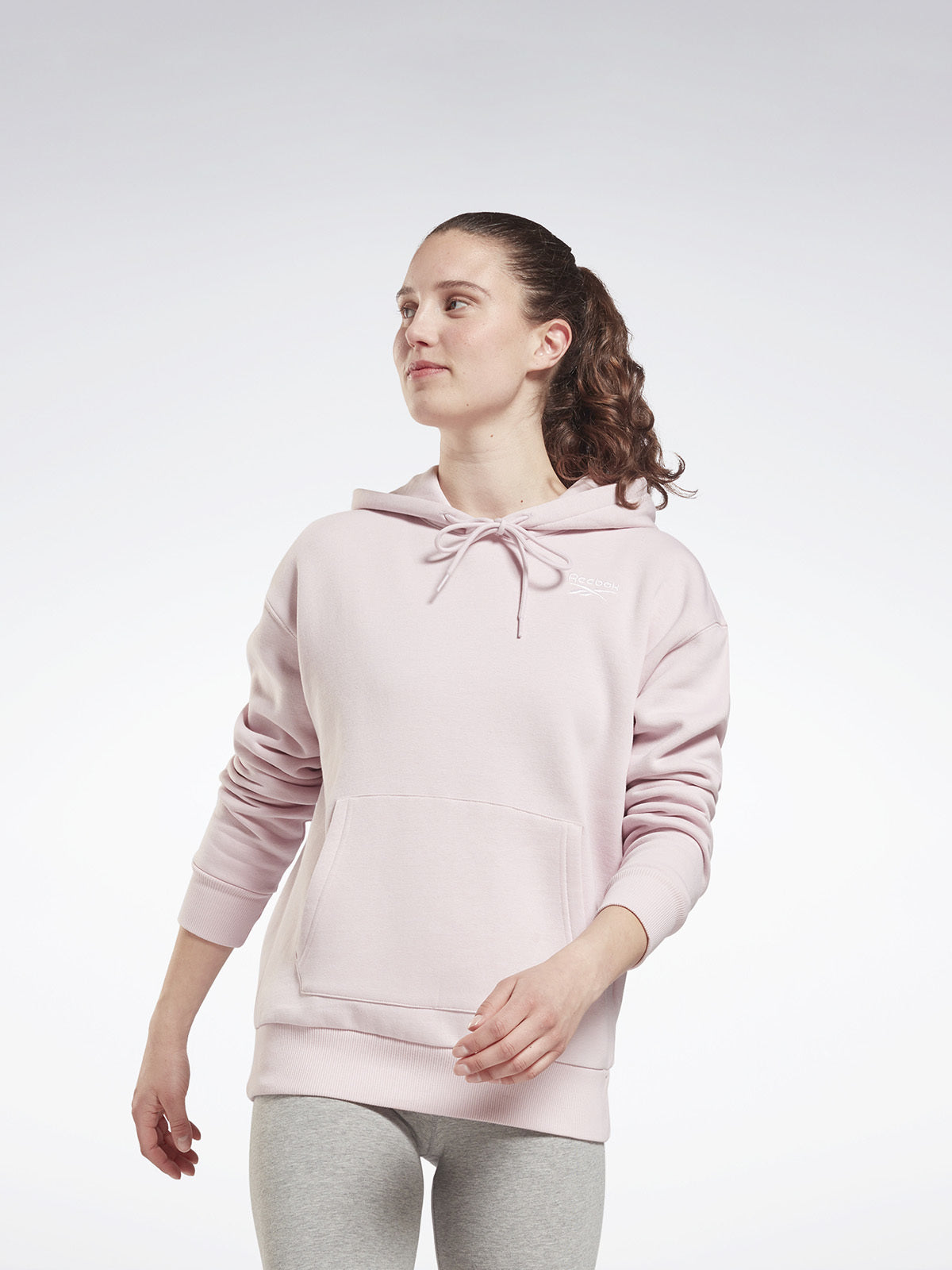 סווטשירט קפוצ'ון עם רקמת לוגו- Reebok|ריבוק