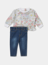 סט חולצה פרחונית ומכנסי ג'ינס / תינוקות