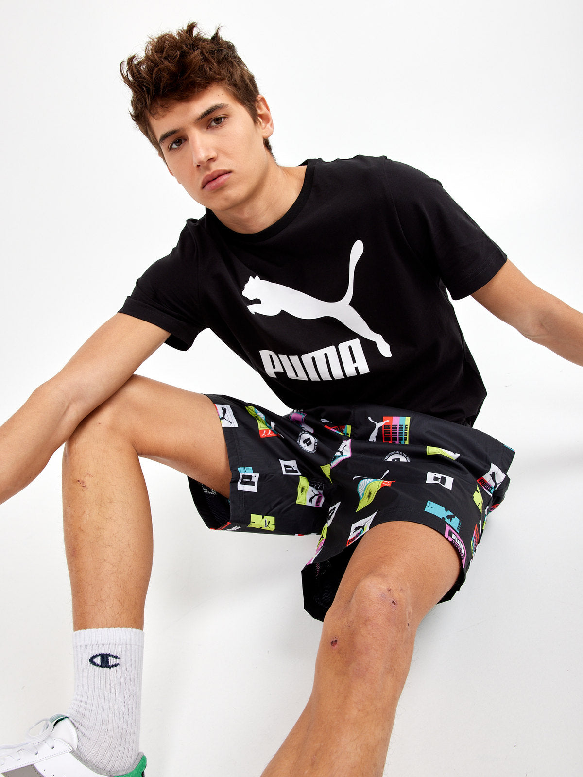 מכנסי בגד ים עם לוגו גרפי ALL OVER- Puma|פומה